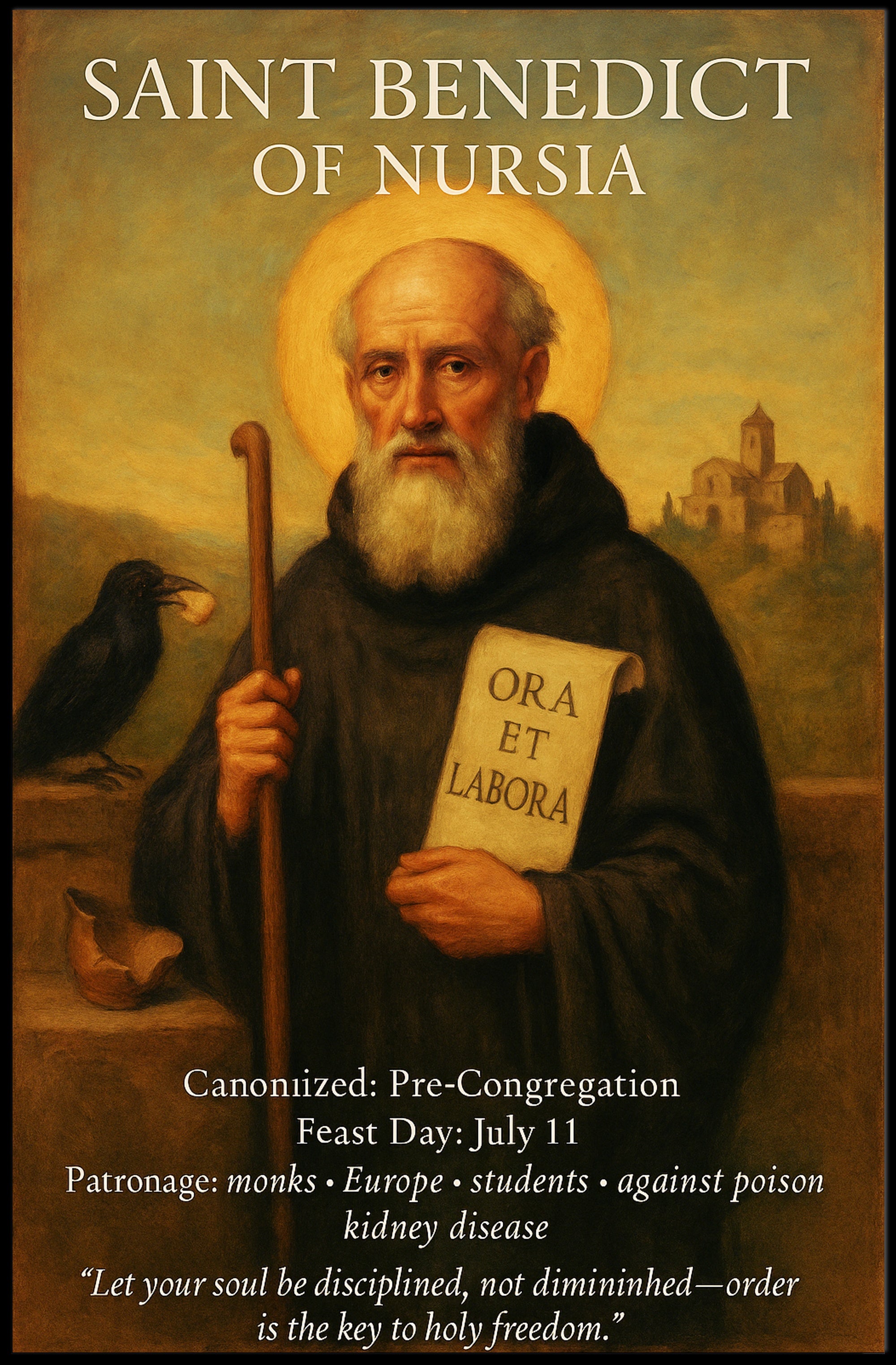 Saint Benedict of Nursia Poster PosterGoat