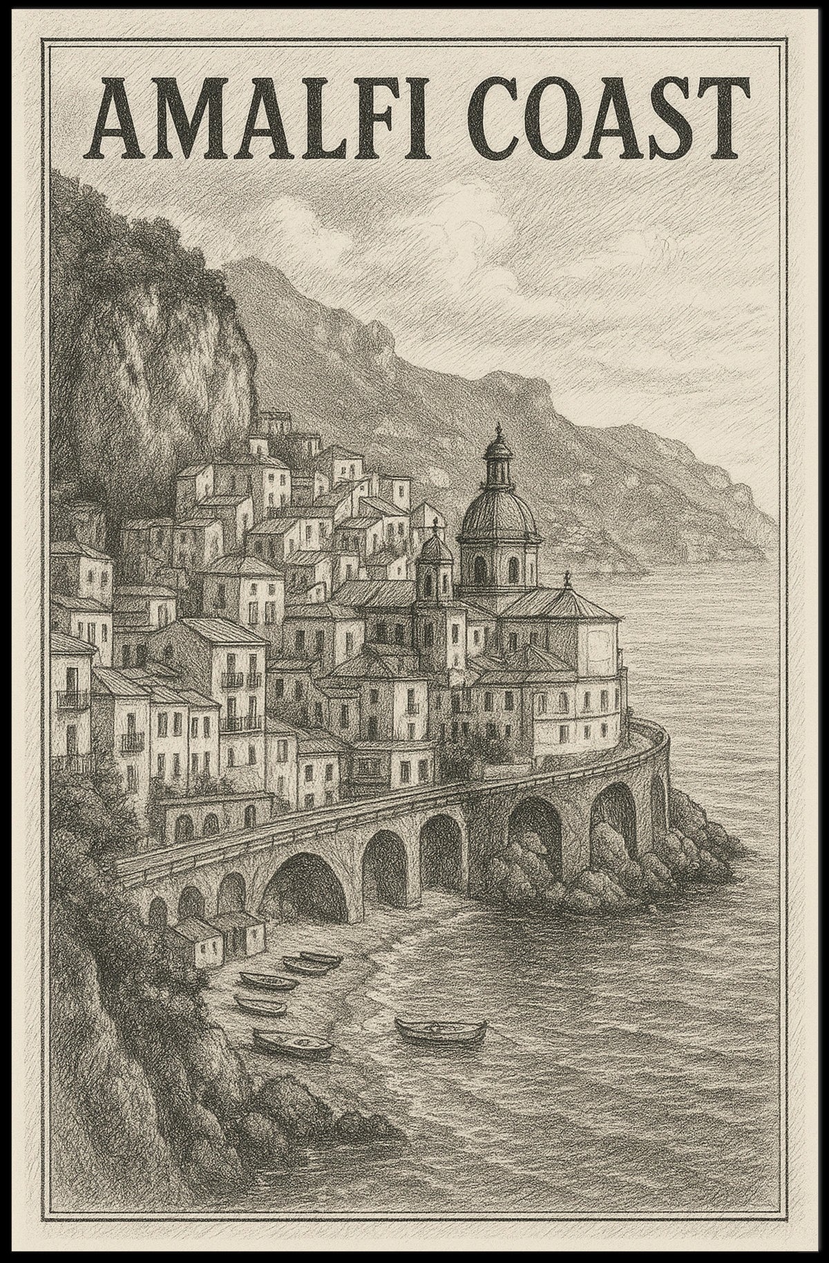 Amalfi Coast Poster Wall Art For Home Decor 18x24 Print