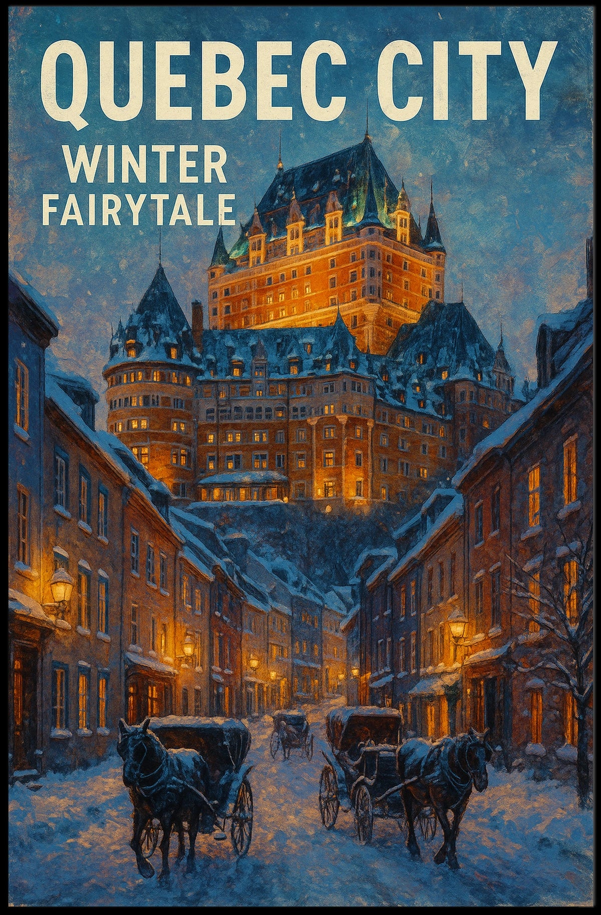 Quebec City Winter Fairytale Poster