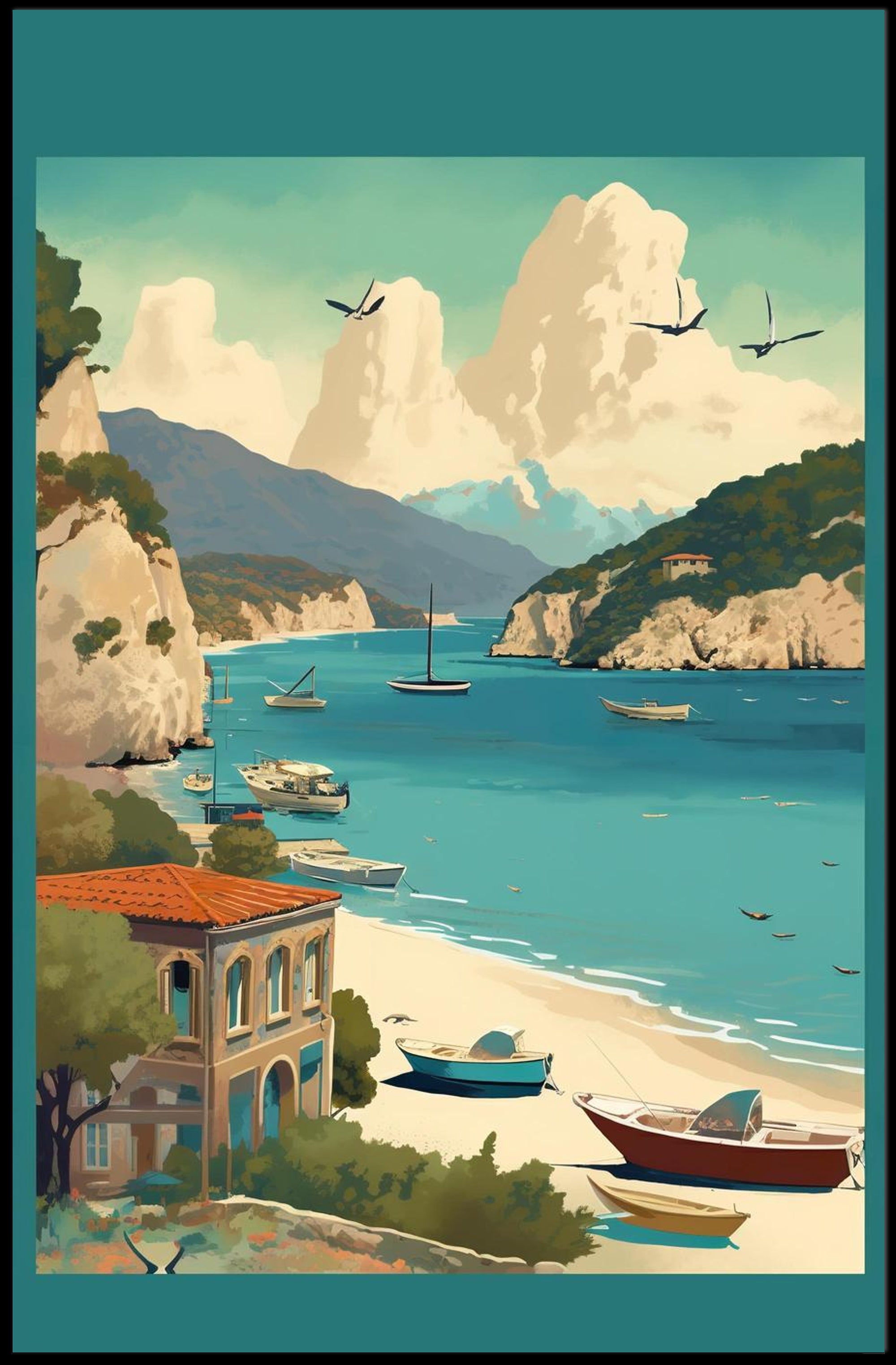 Serene Coastal Retreat Poster