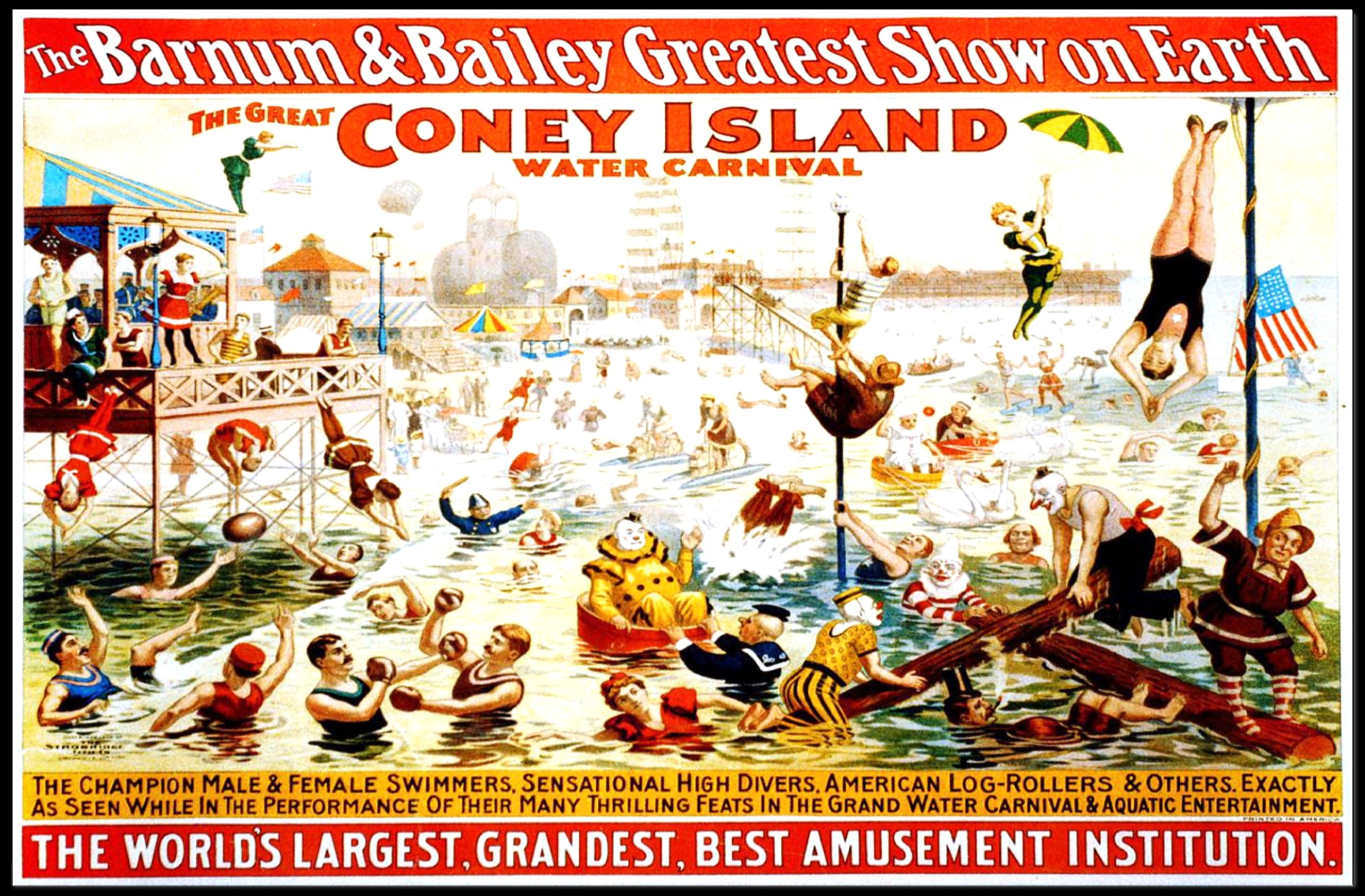 The Great Coney Island Water Carnival Poster