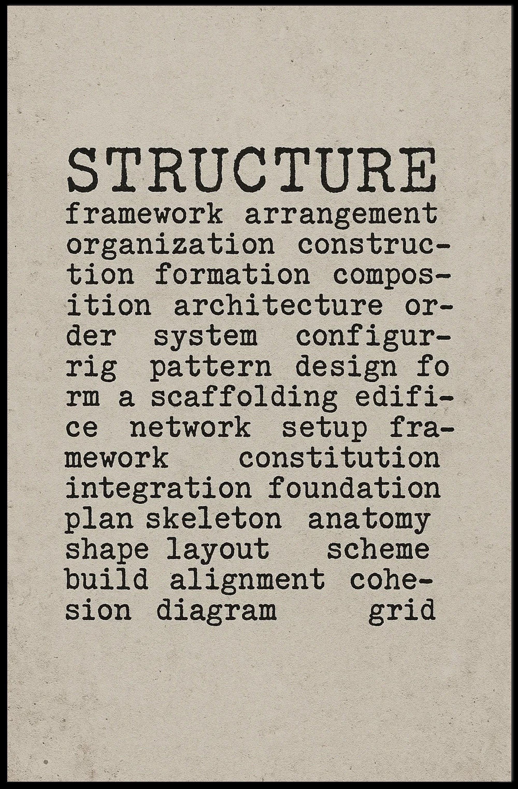 Structure and Organization Typography Art Educational or Infographic Poster