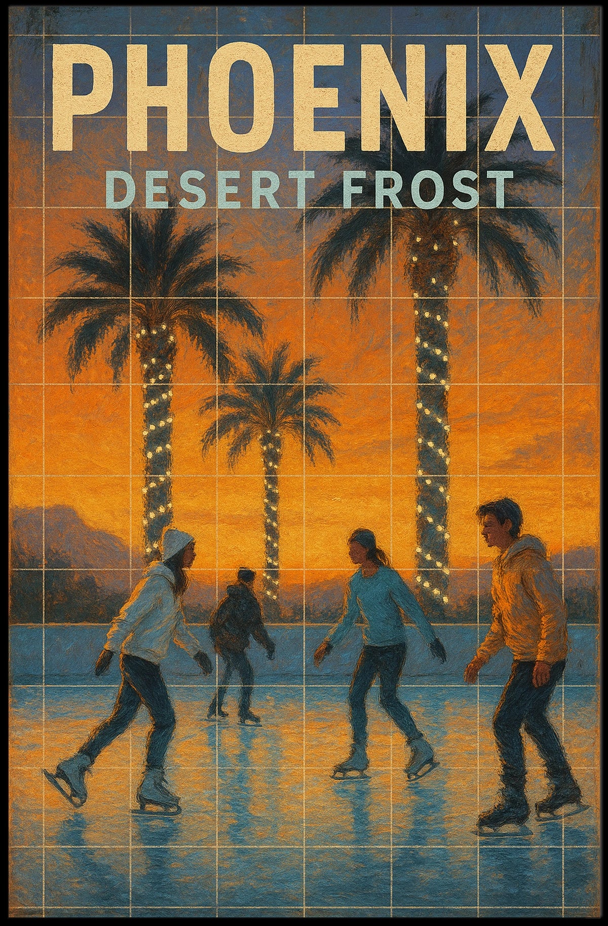Phoenix Desert Frost Desert Landscape Scene Travel Gallery Poster