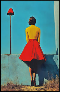 Red Lamp Poster Retro Wall Art Print Home Decor