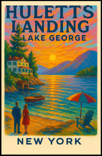 Huletts Landing Sunset Vintage Travel Poster