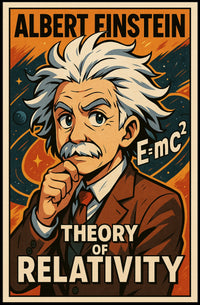 Curious Einstein Relativity Vintage Science Poster