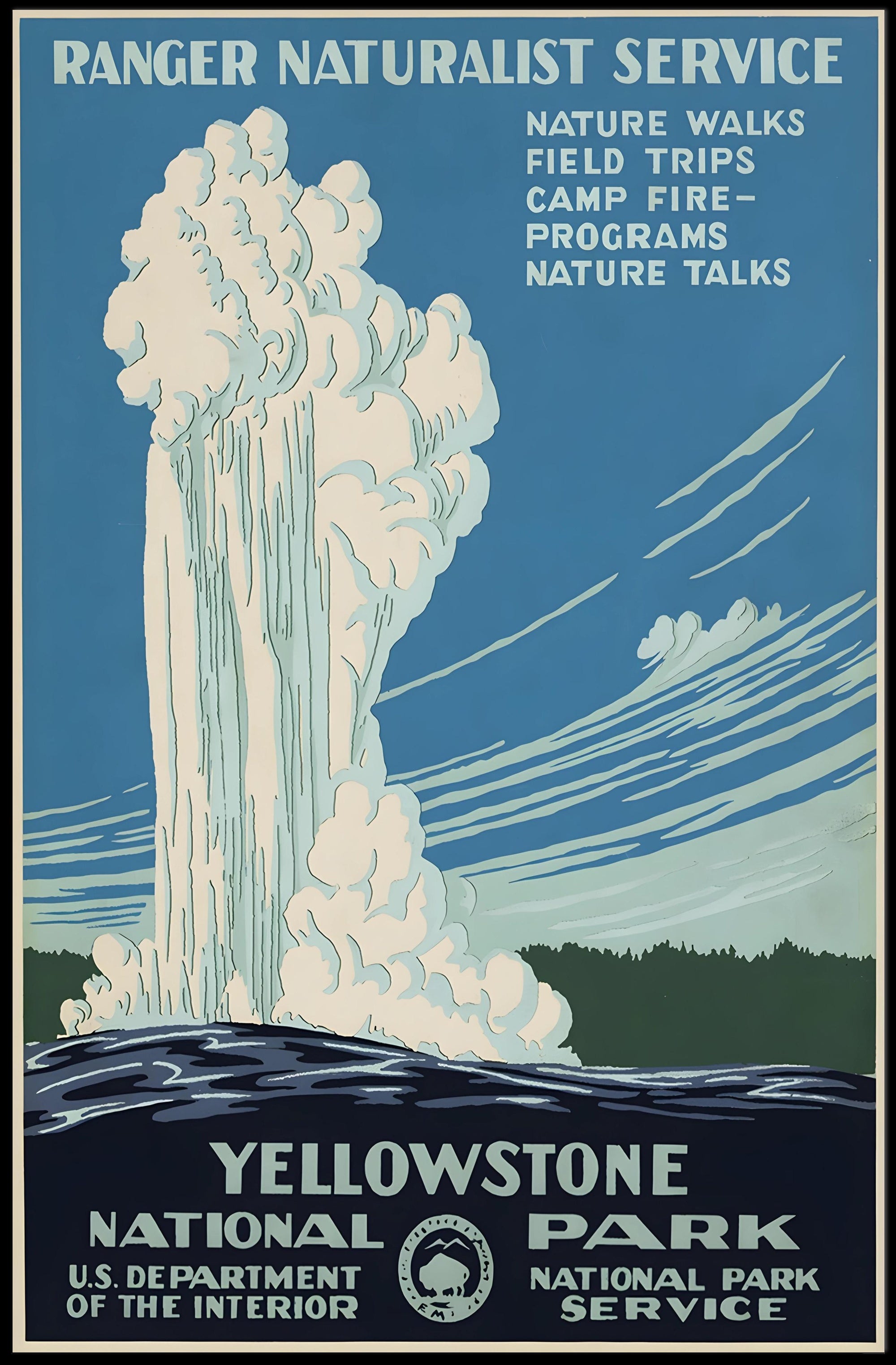 Yellowstone National Park Vintage Poster Print