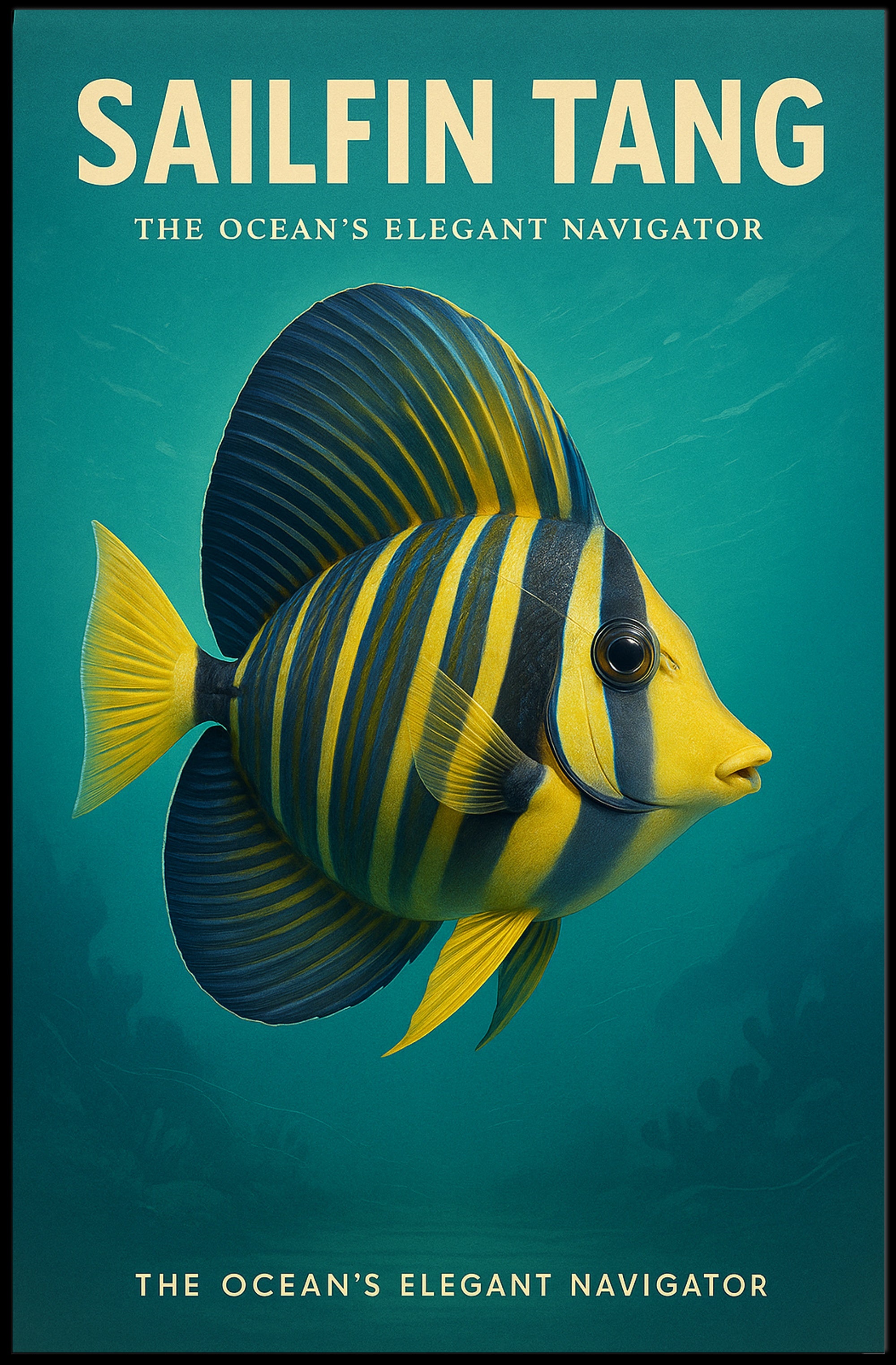 Sailfin Tang The Ocean’s Elegant Navigator Poster PosterGoat