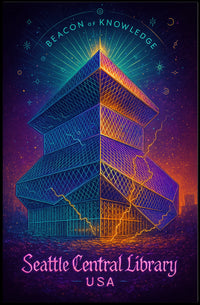 Seattle Central Library Beacon of Knowledge Poster