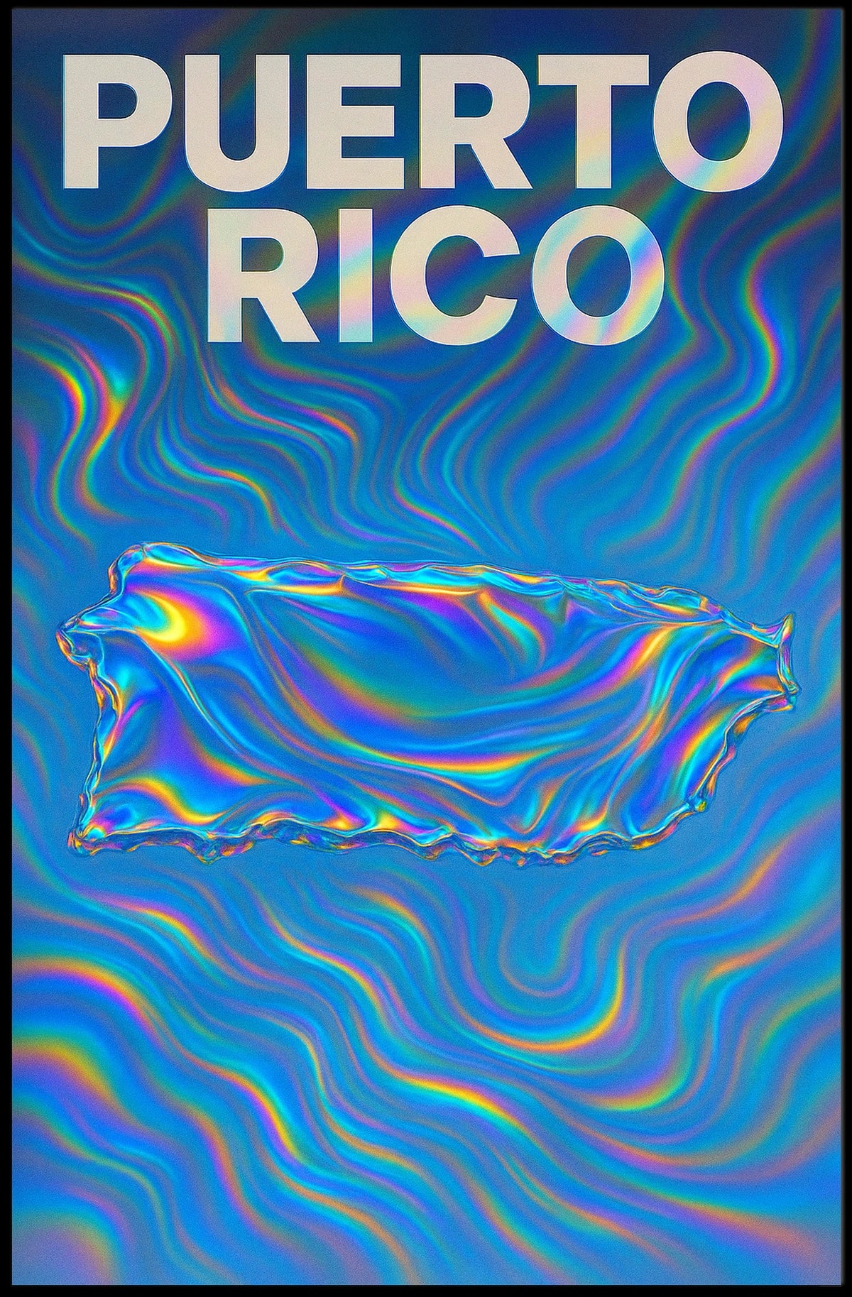 Puerto Rico Vibrant Waves Poster
