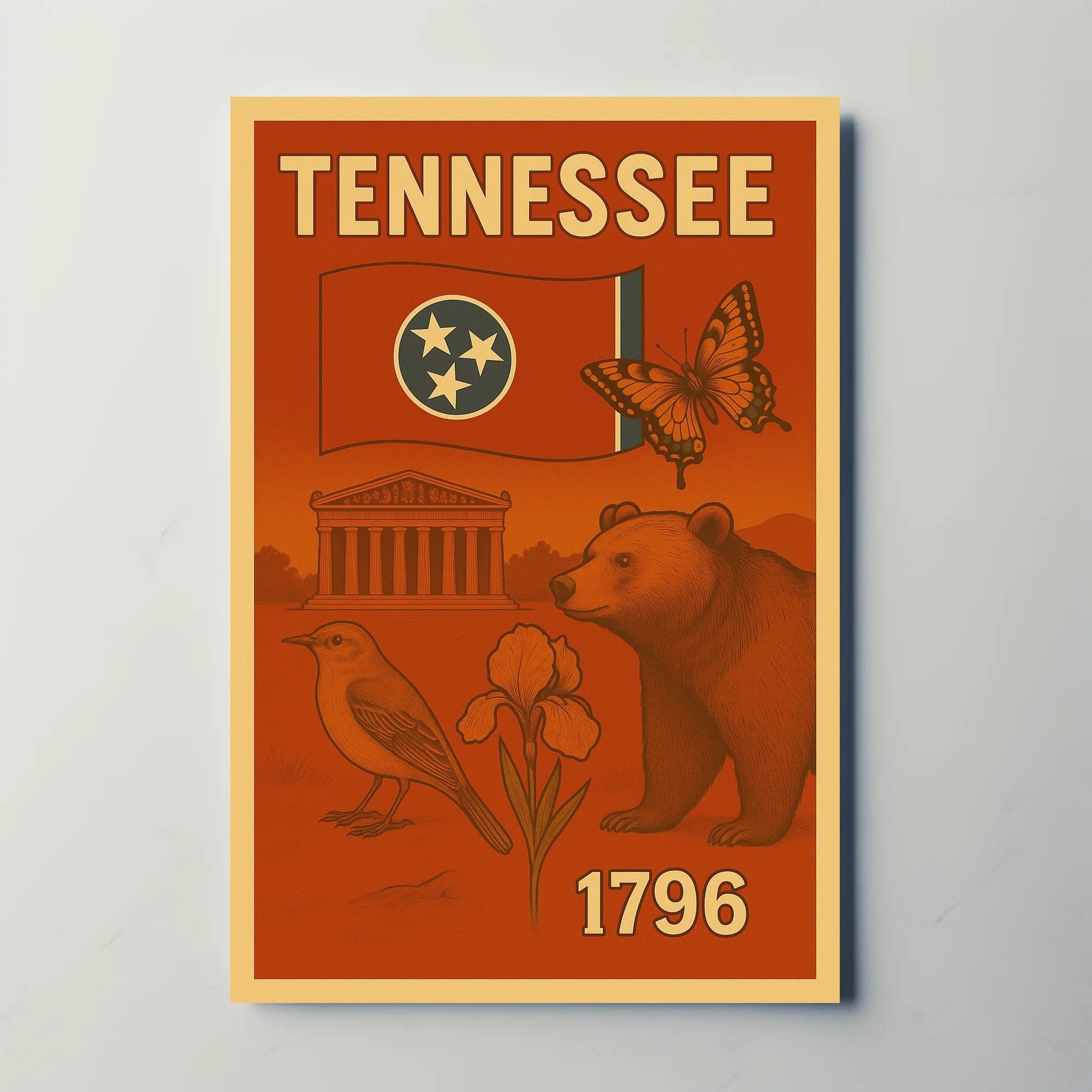 Tennessee Heritage Vintage Retro Cultural or Heritage Poster