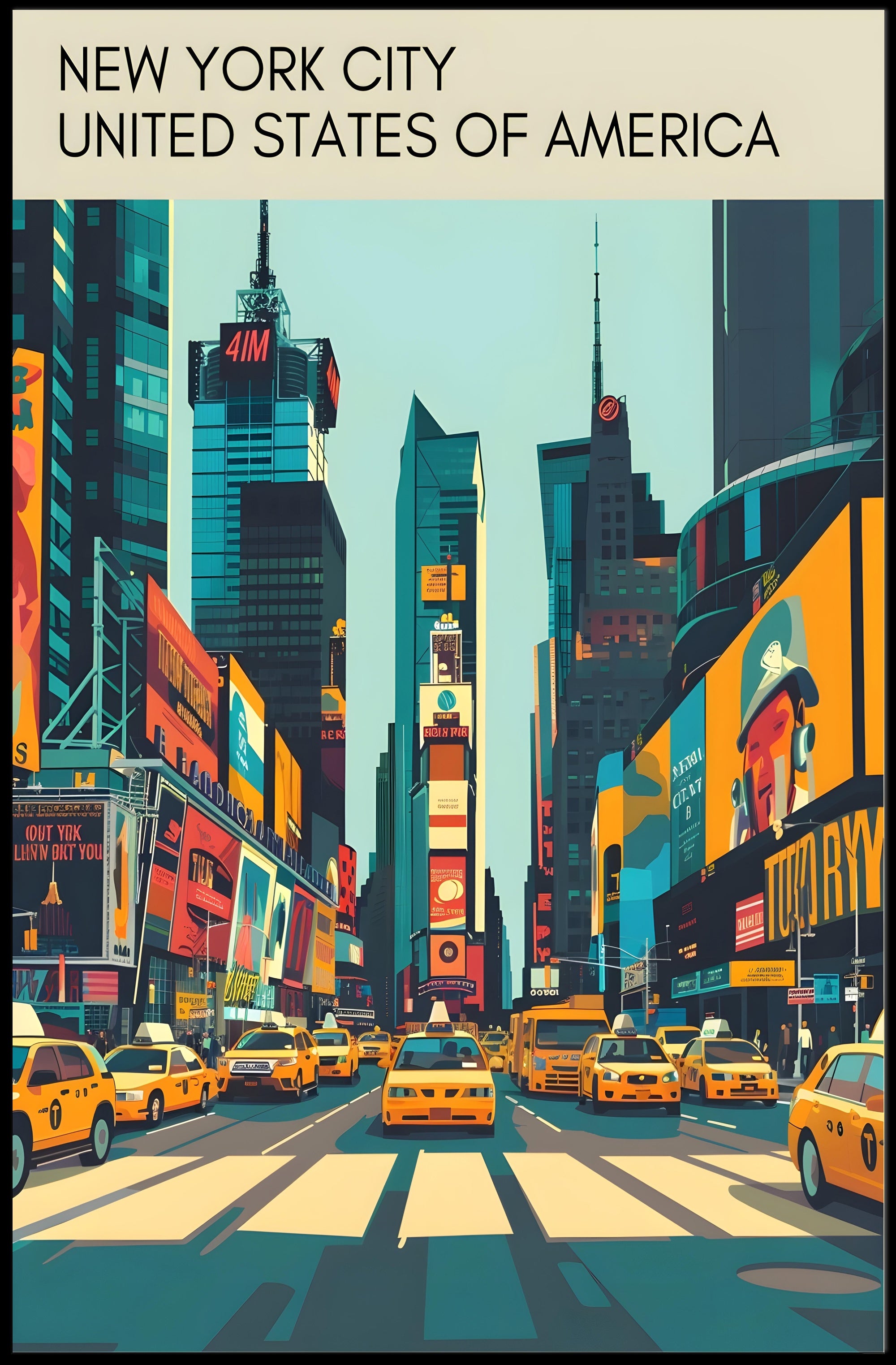 New York City Street Scene Poster