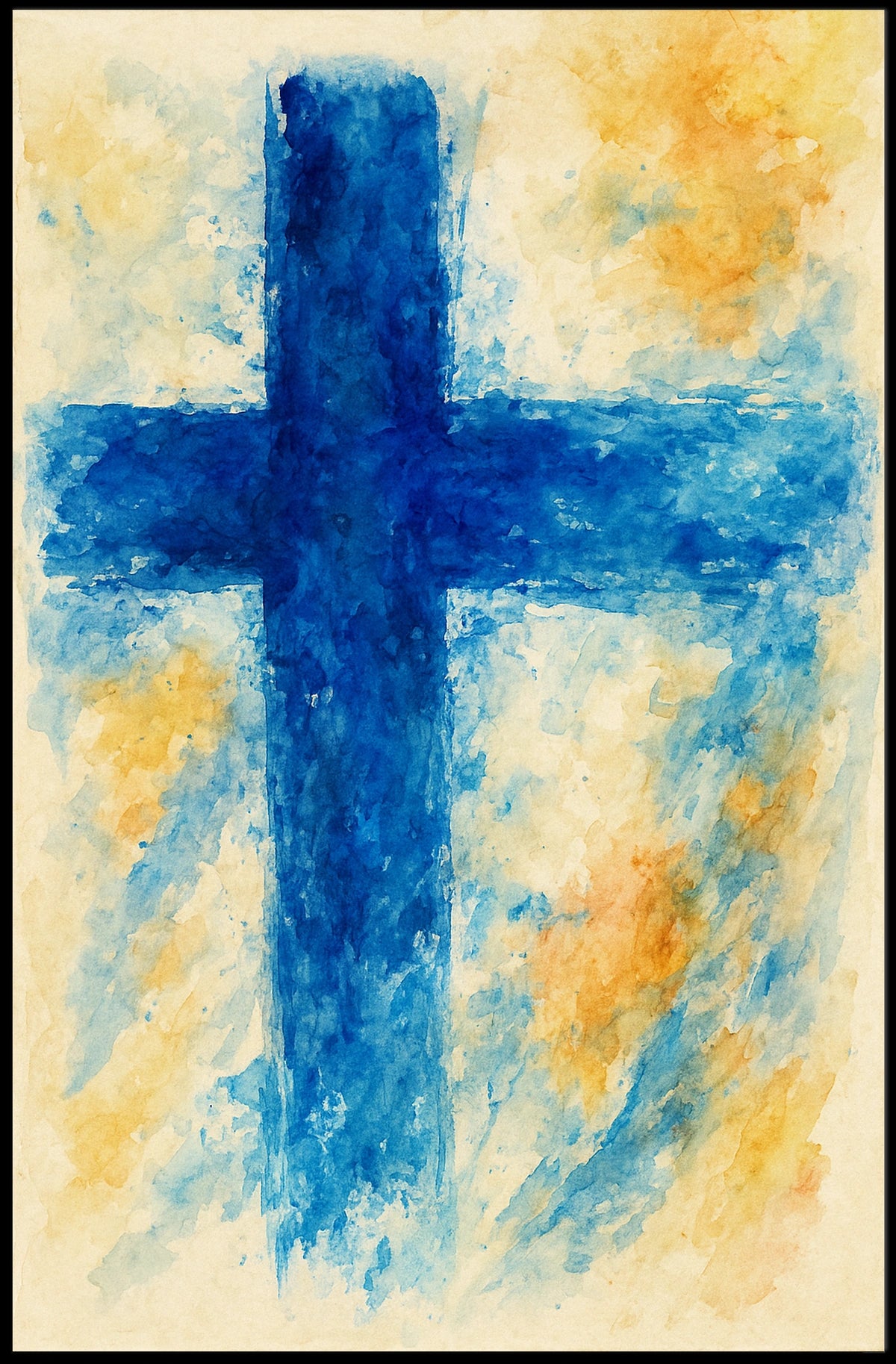 Abstract Blue Cross Abstract Poster