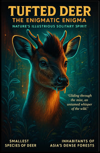 Mystical Tufted Deer in Lush Forests Animal Poster