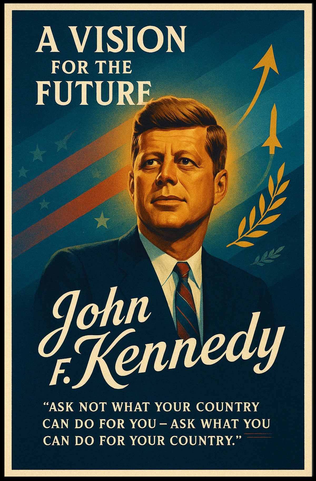 Patriotic Leadership Vintage Quote Poster Art Print