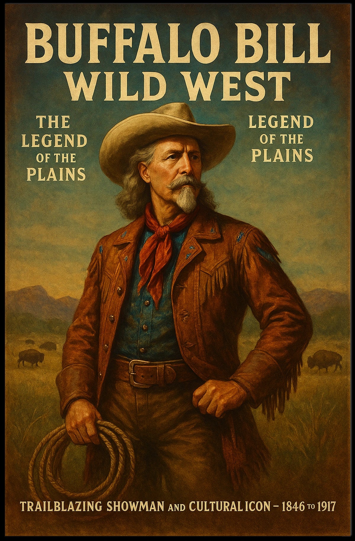 Buffalo Bill Poster Vintage Western Heritage Wall Art