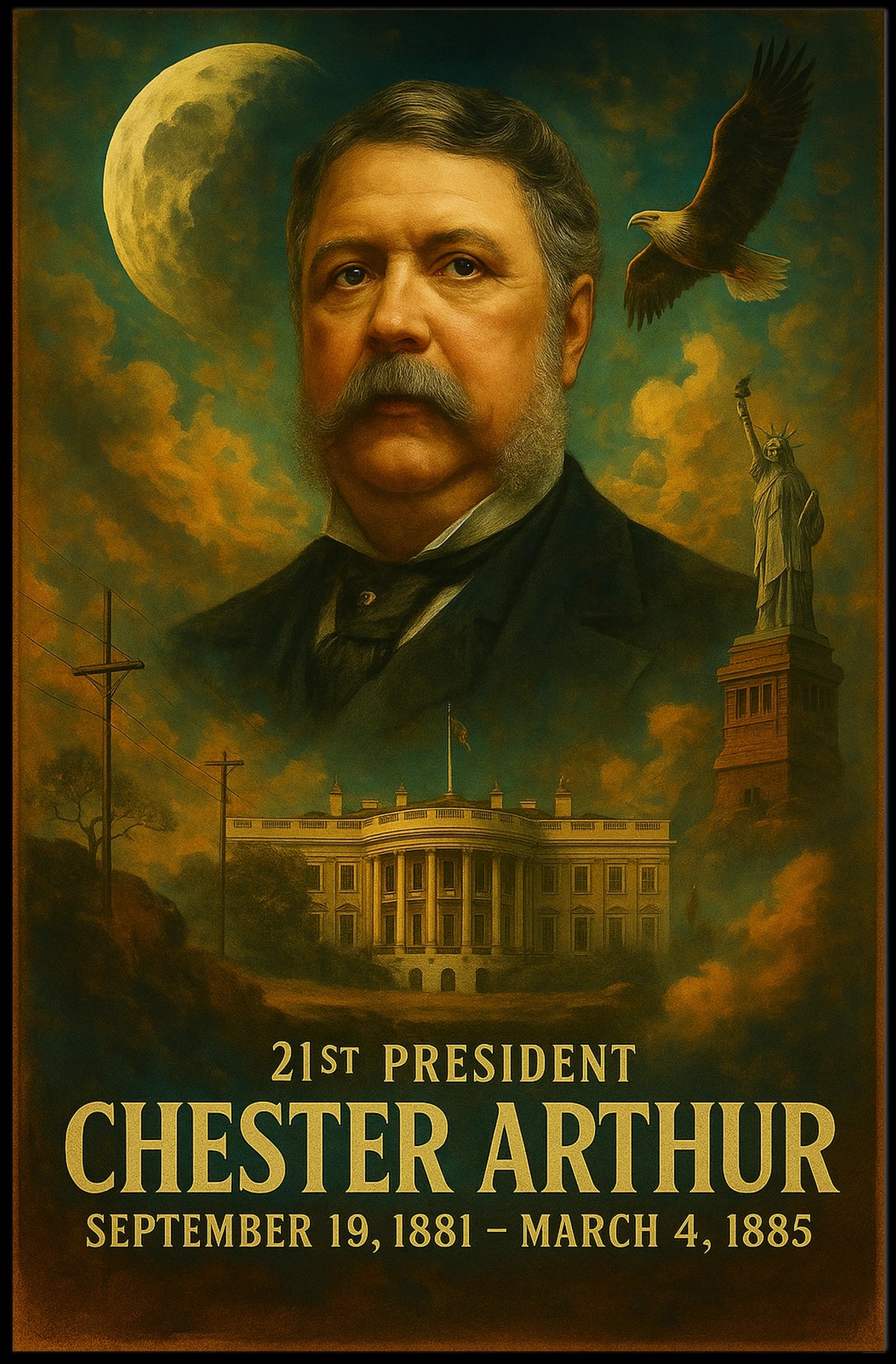 Chester Arthur 21st President Poster