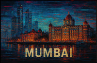 Mumbai Skyline Art Poster