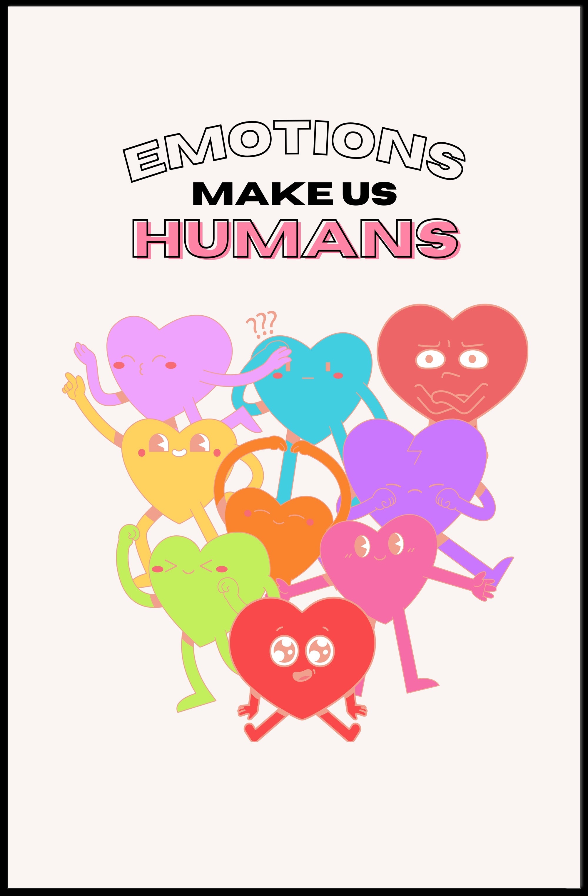 Emotions Make Us Humans Motivational or Quote Poster PosterGoat