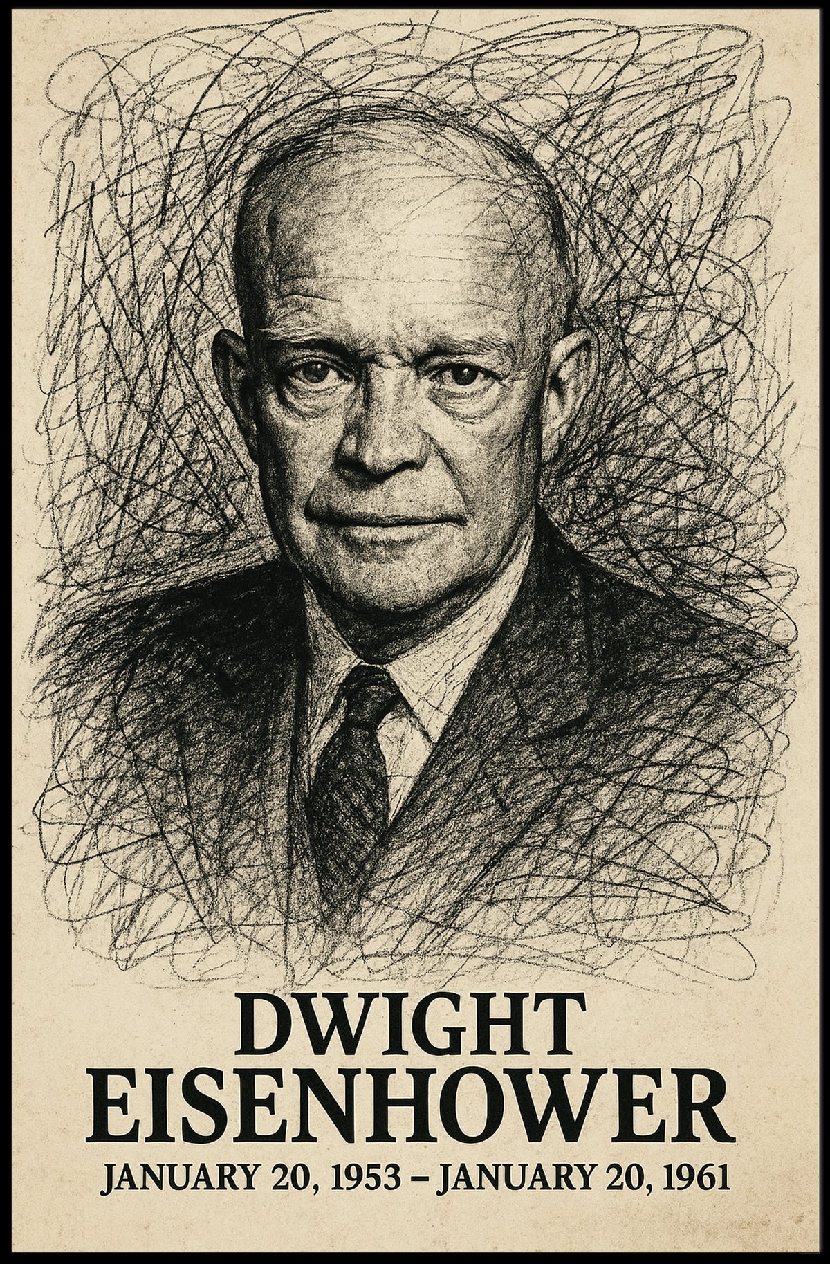 Dwight Eisenhower Vintage Patriotic Poster