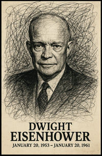 Dwight Eisenhower Vintage Patriotic Poster