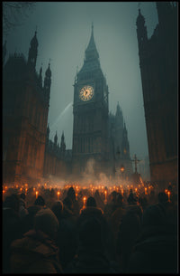 Post-Apocalyptic Cityscape Poster: Urban Ruins at Sunset PosterGoat