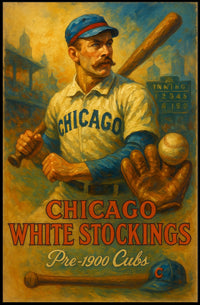 Chicago White Stockings Vintage Baseball Poster Cubs Fans