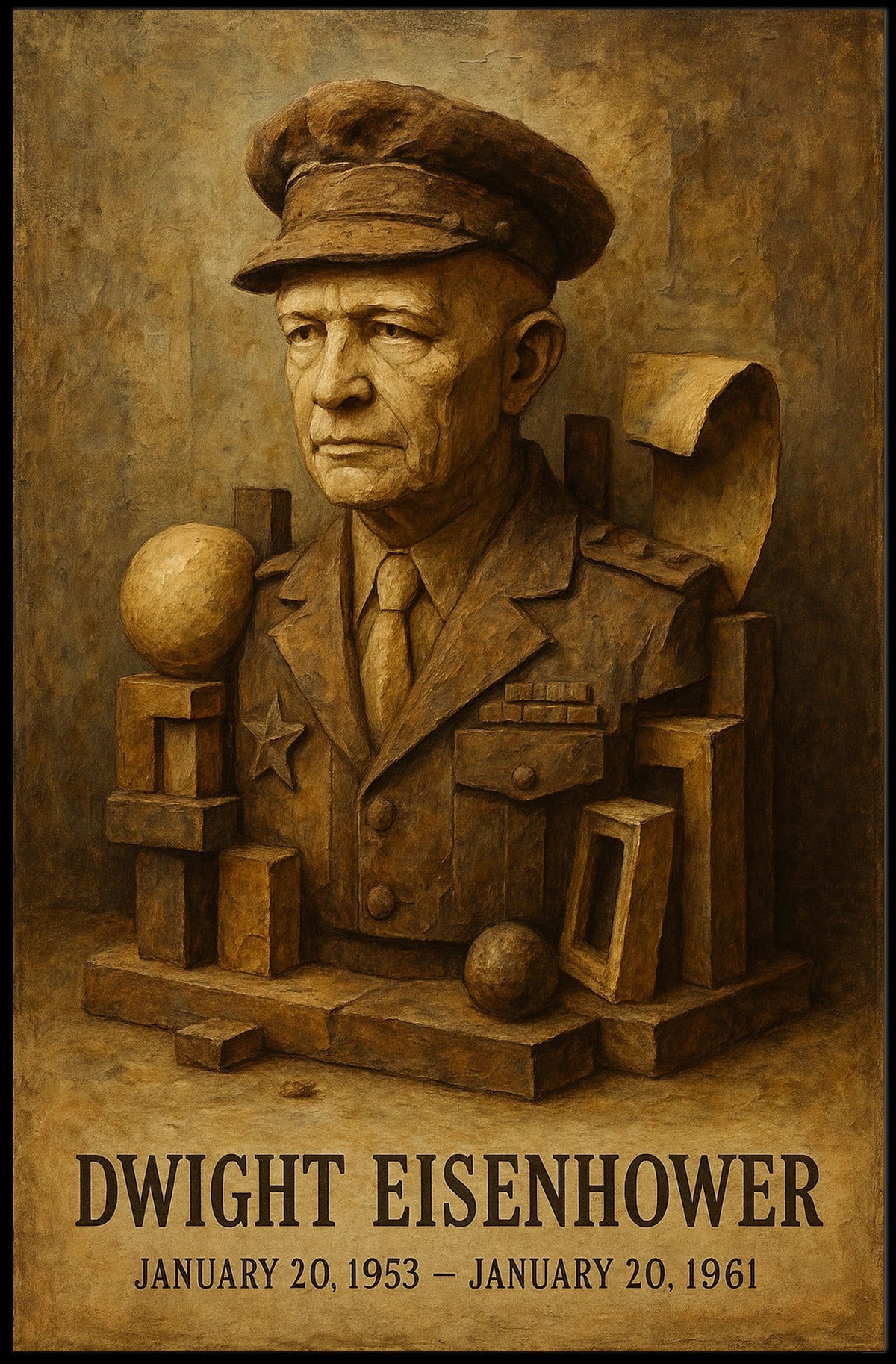 Eisenhower Vintage Presidential Era Historical or Presidential Poster