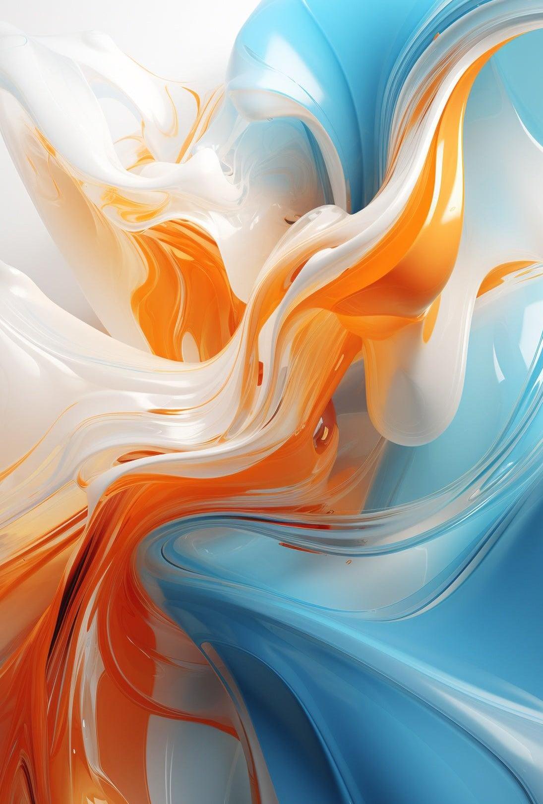 Fluid Motion Abstract Art Vibrant Design Poster