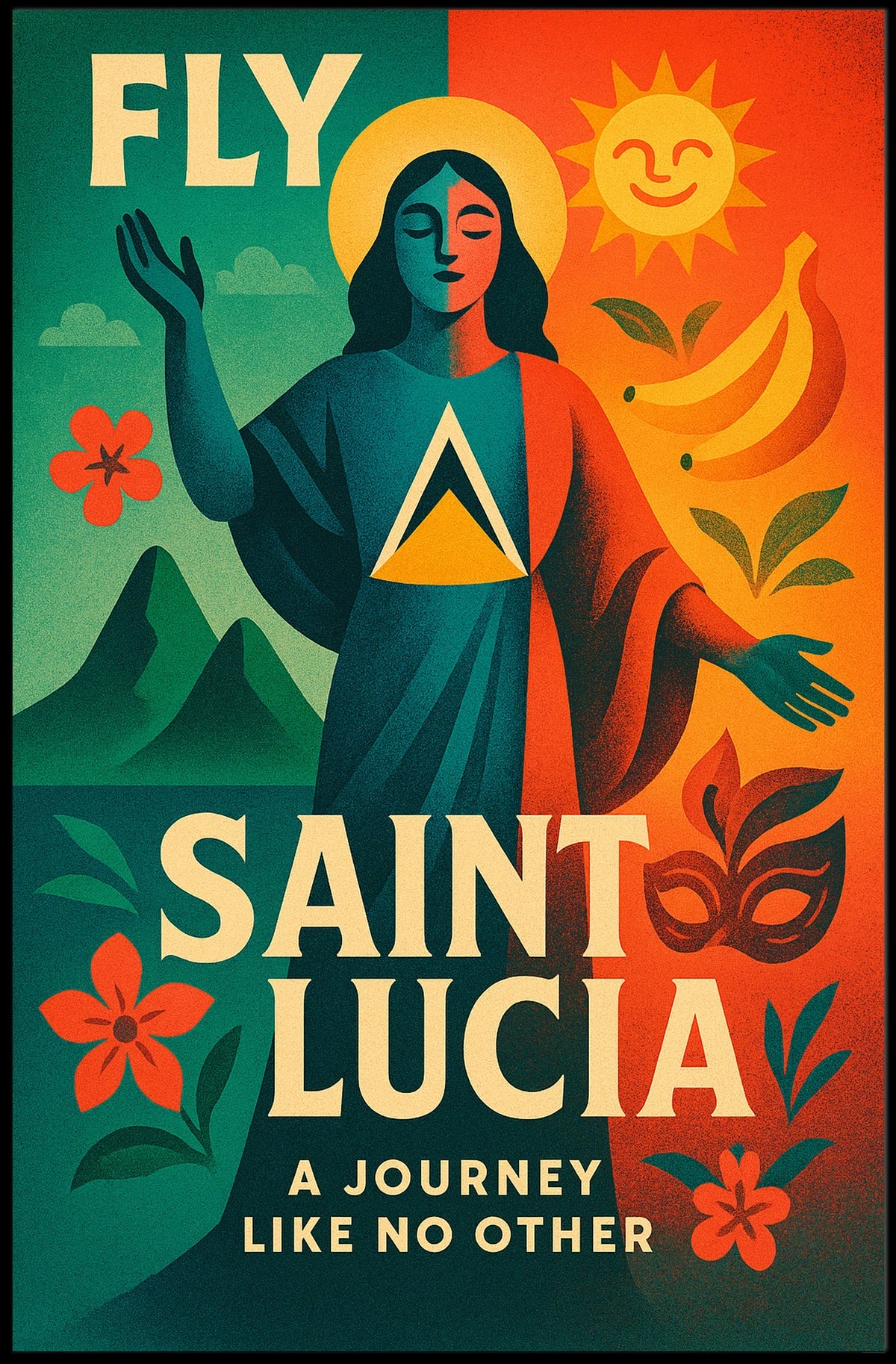 Fly to Saint Lucia Poster