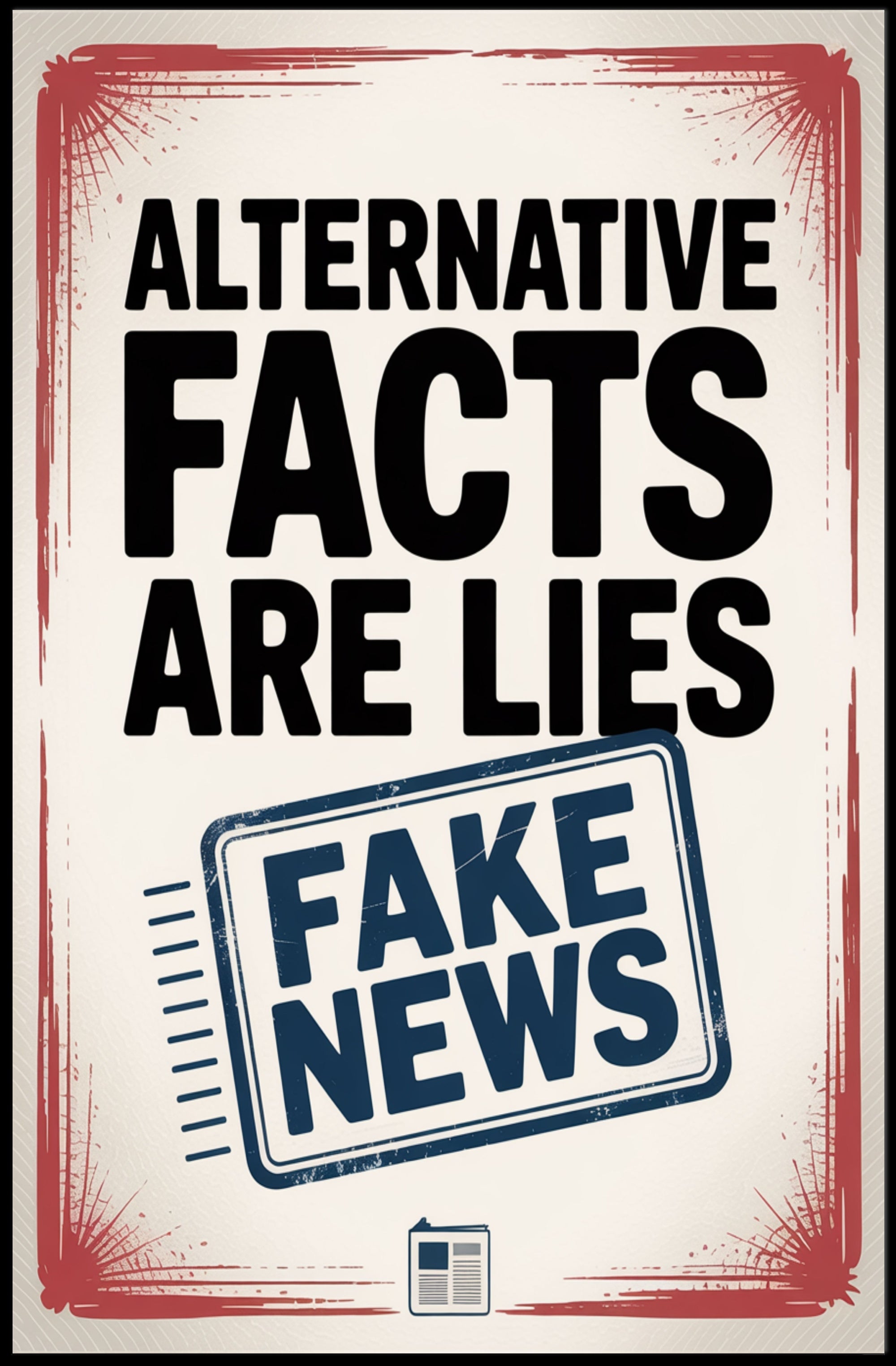 Falsehoods Critique Modern Design Political or Propaganda Poster