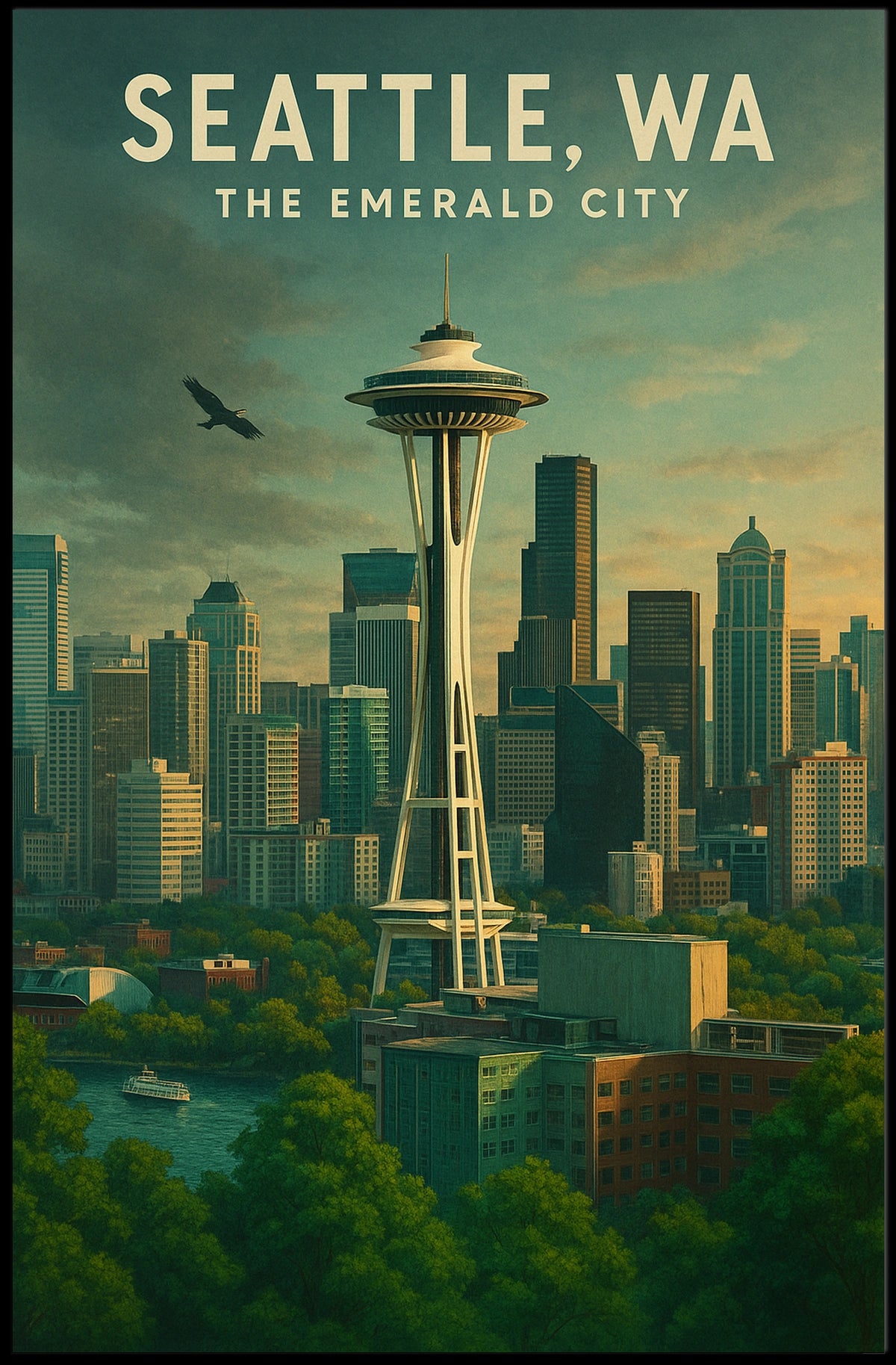 Seattle, WA The Emerald City Poster