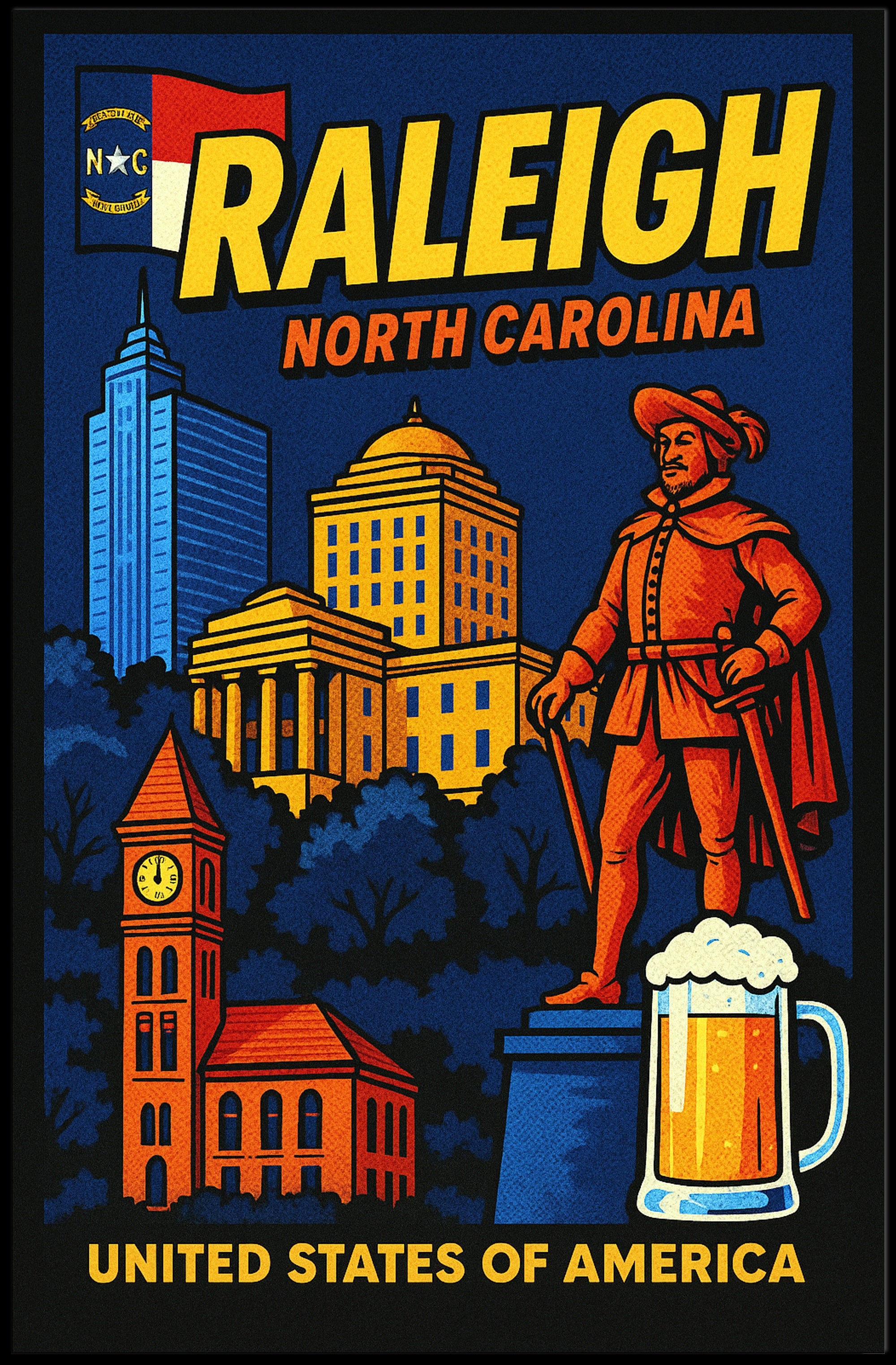 Raleigh, North Carolina Poster PosterGoat