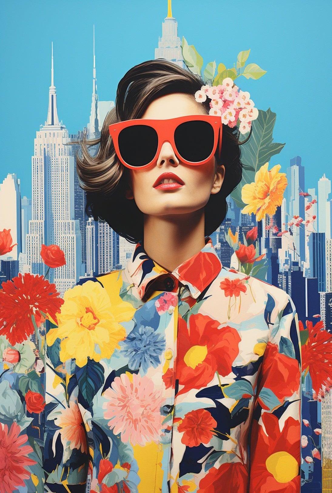 Modern Fashion Meets Urban Cityscape Pop Culture Poster