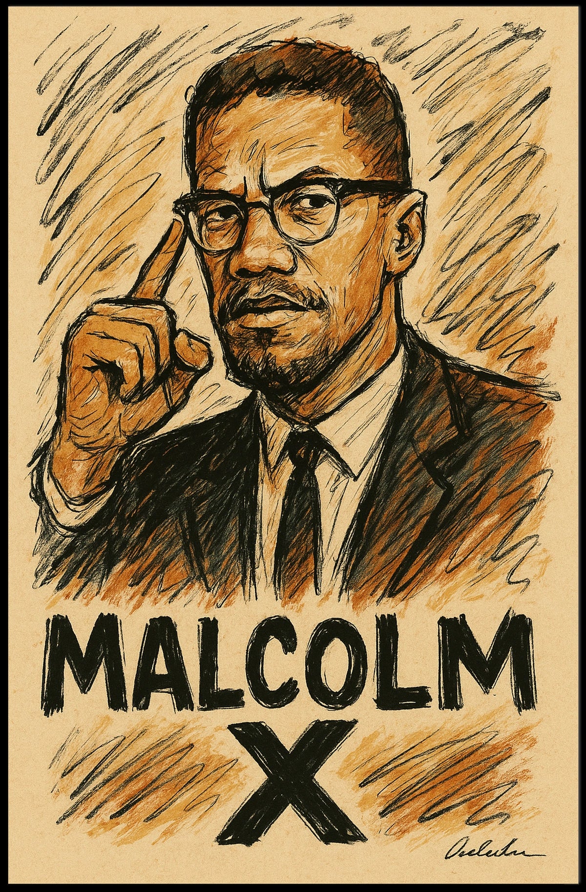 Malcolm X Iconic Leader Poster