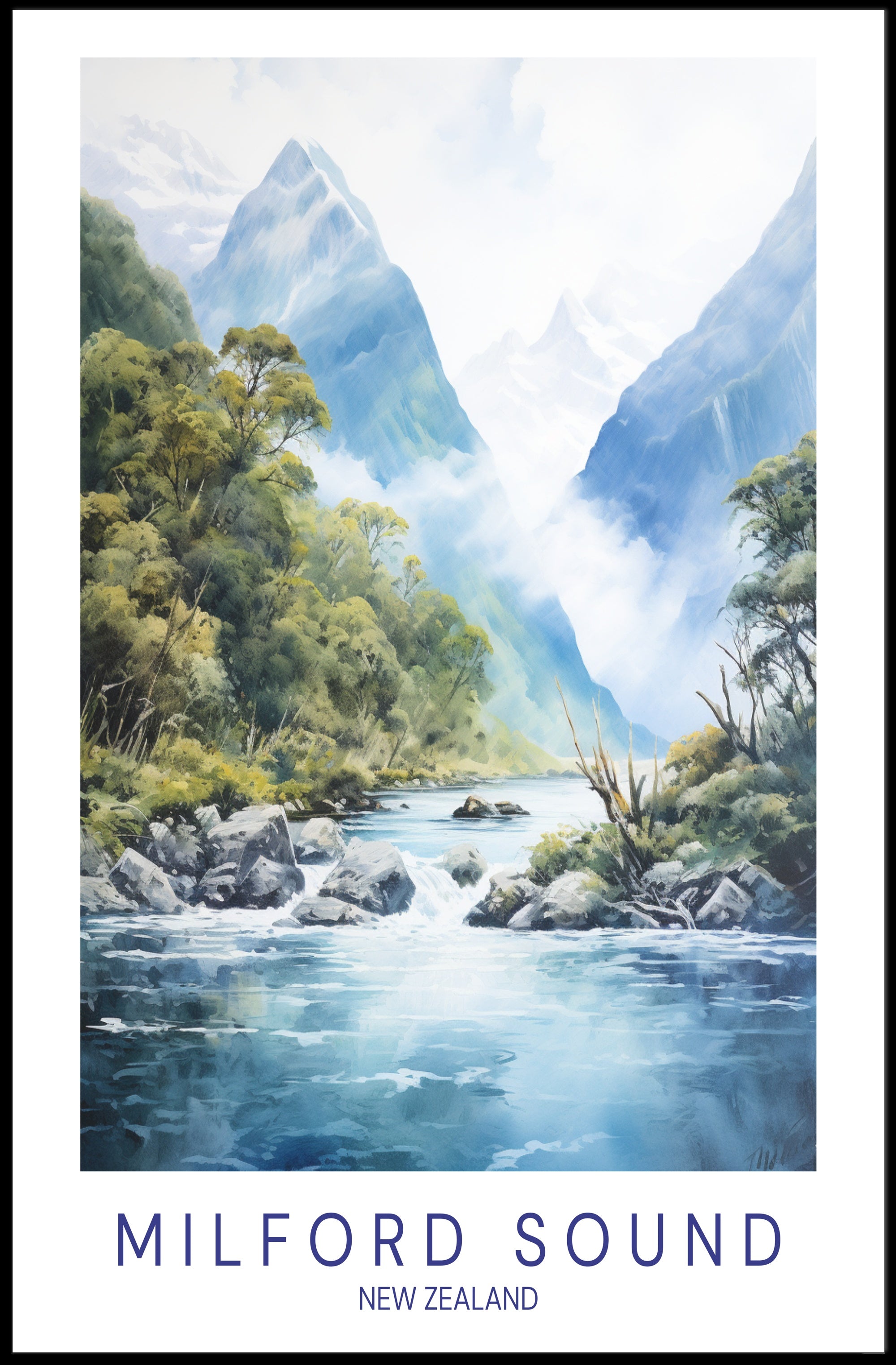 Milford Sound Tranquil Escape National Park Poster PosterGoat