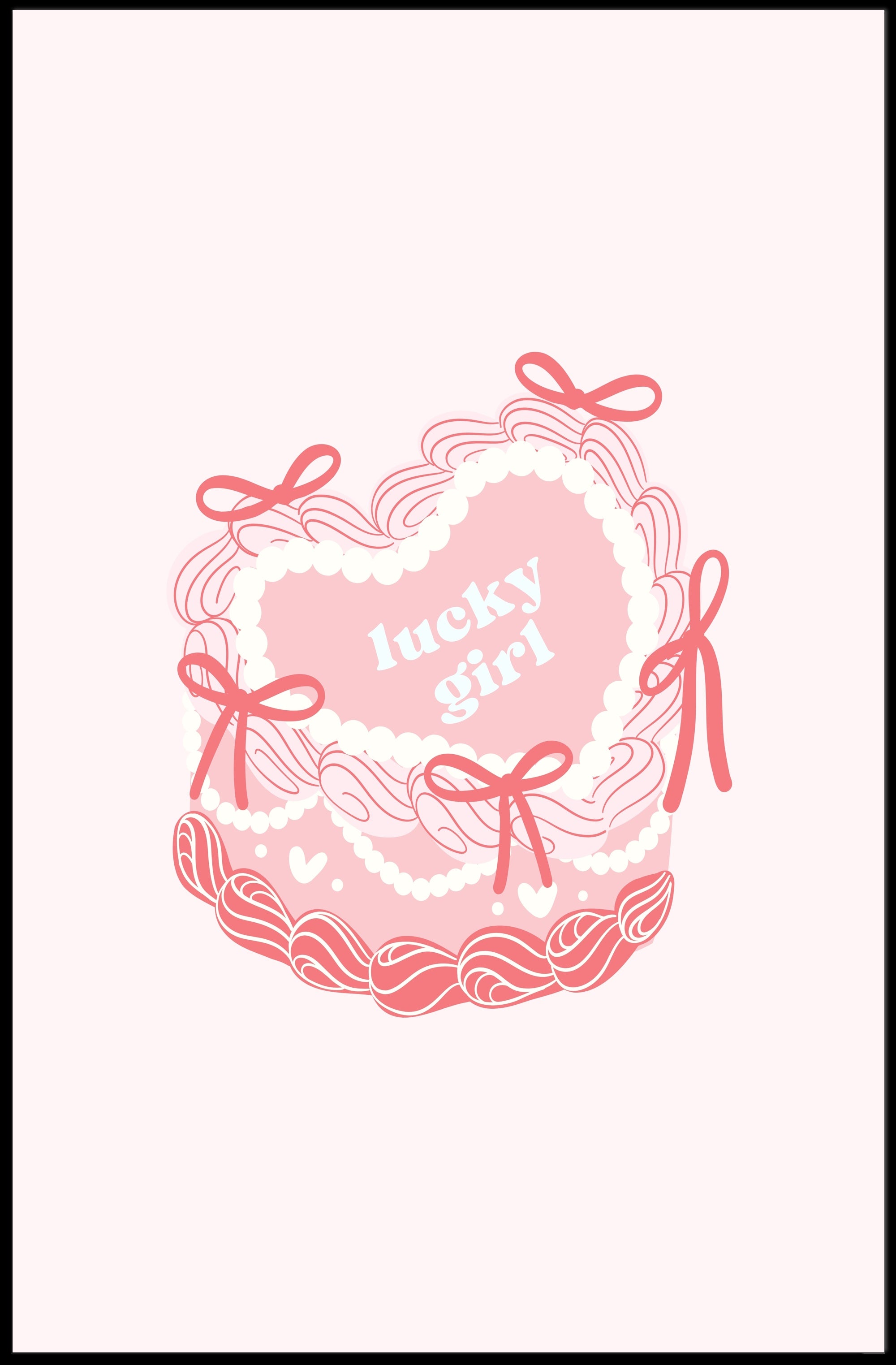 Lucky Girl Heart Cake Poster - Artistic or Abstract Poster PosterGoat