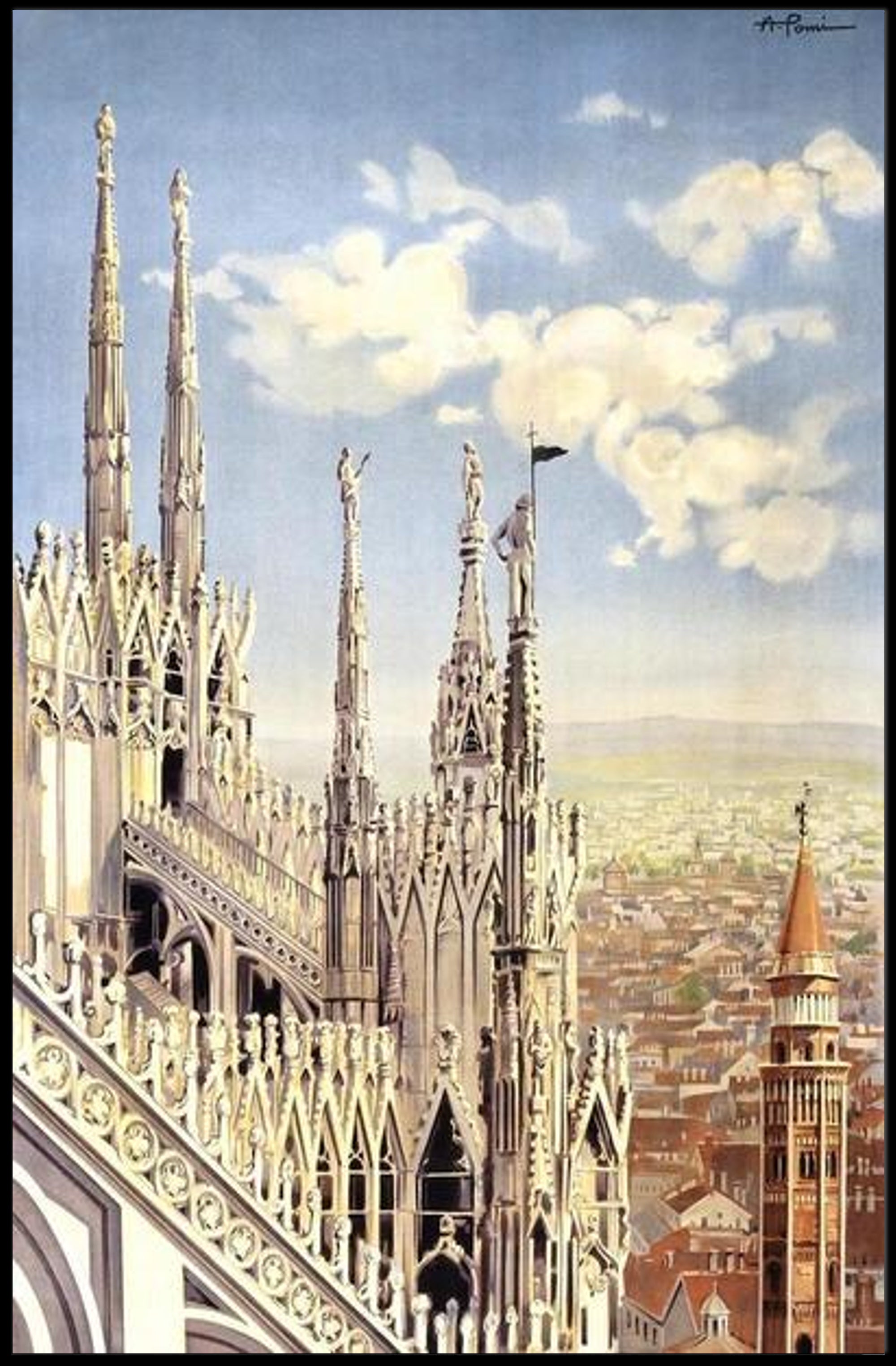 Gothic Architecture and Cityscape Poster PosterGoat