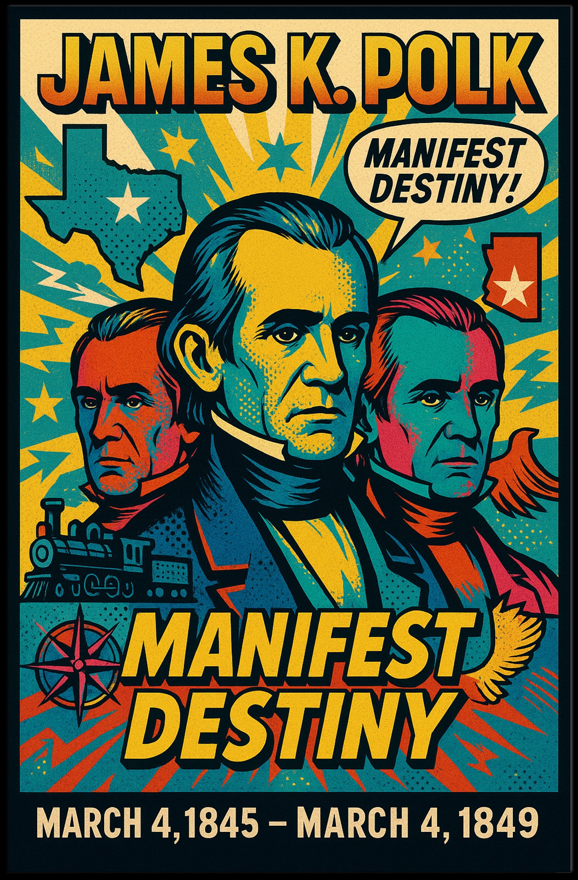 James K. Polk Manifest Destiny Poster PosterGoat
