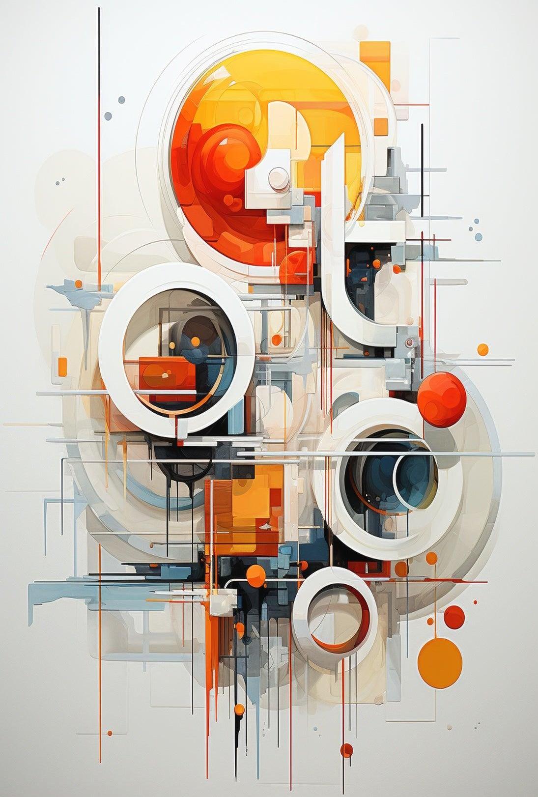 Energetic Geometric Shapes Modern Art Abstract Poster