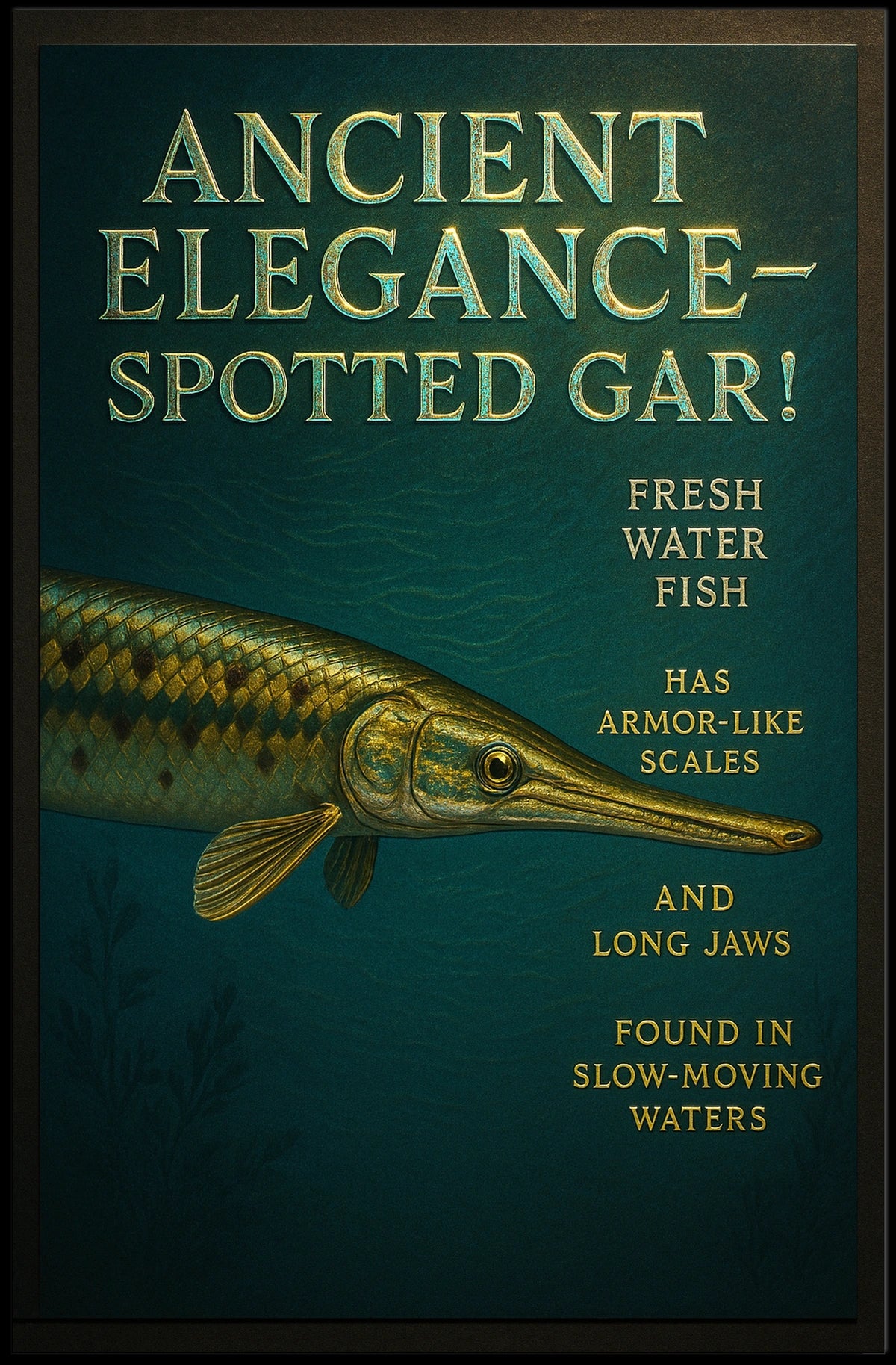 Ancient Elegance Spotted Gar Poster