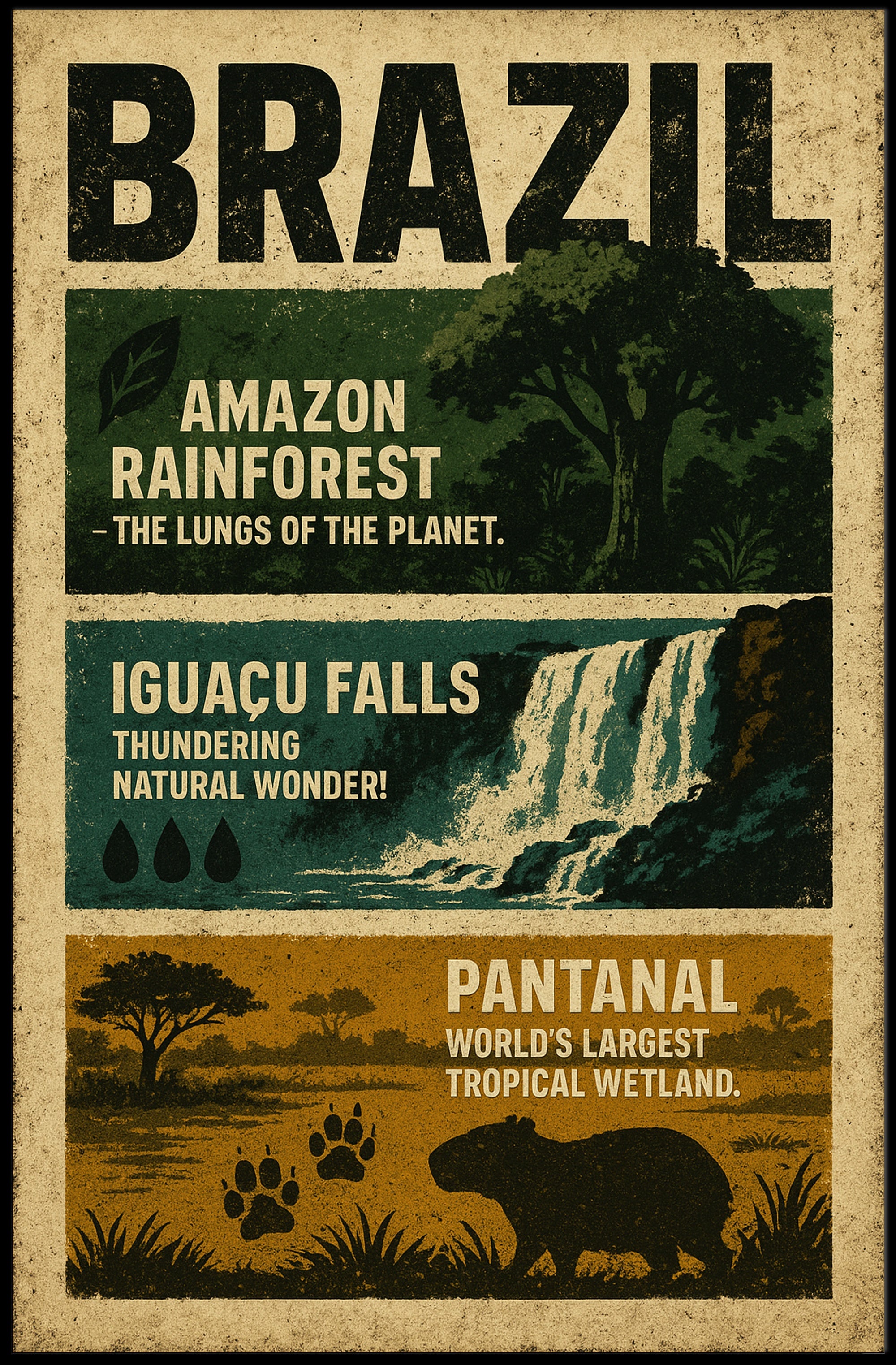 Wonders of Brazil Poster PosterGoat