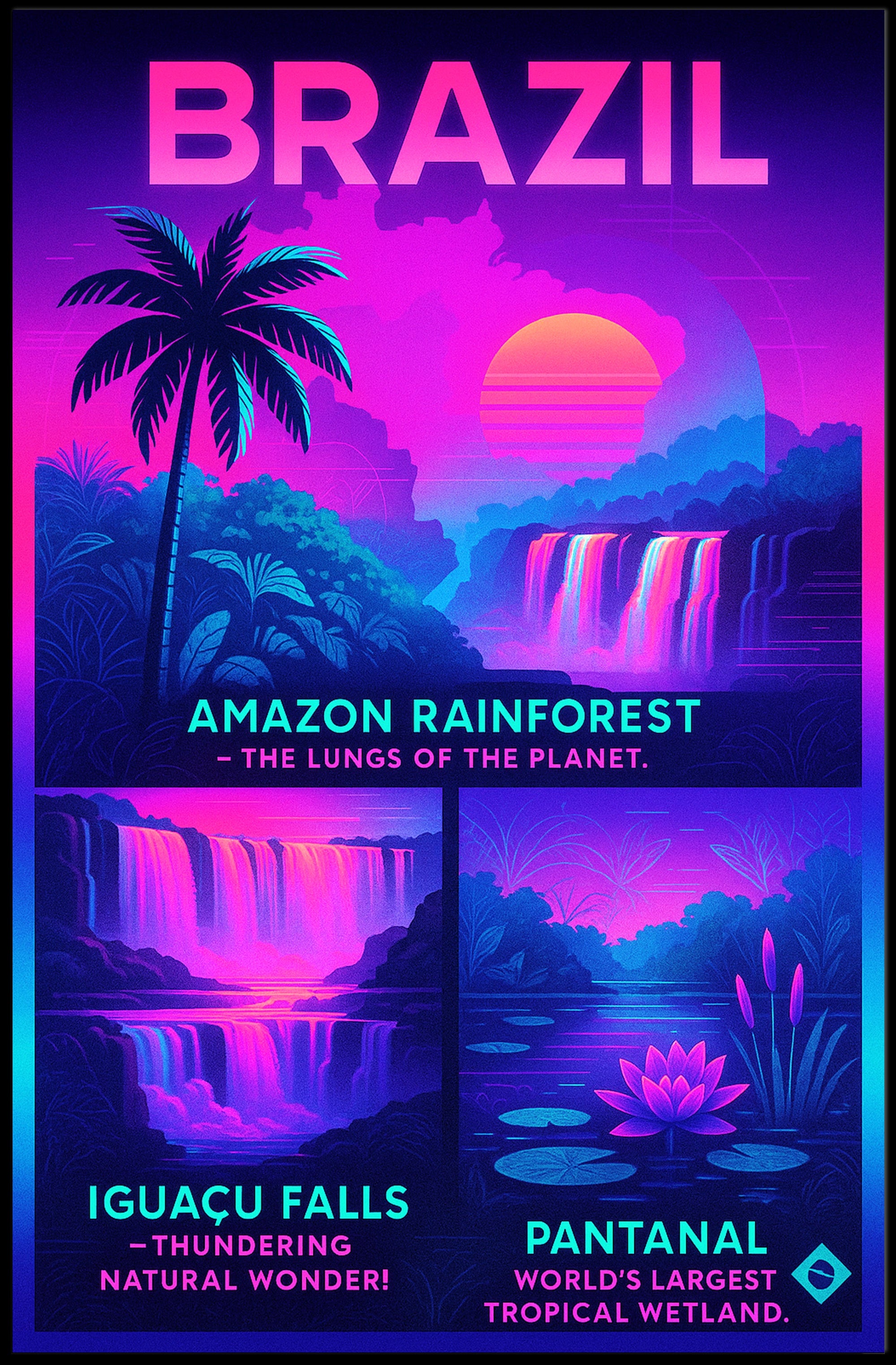 Wonders of Brazil Poster PosterGoat