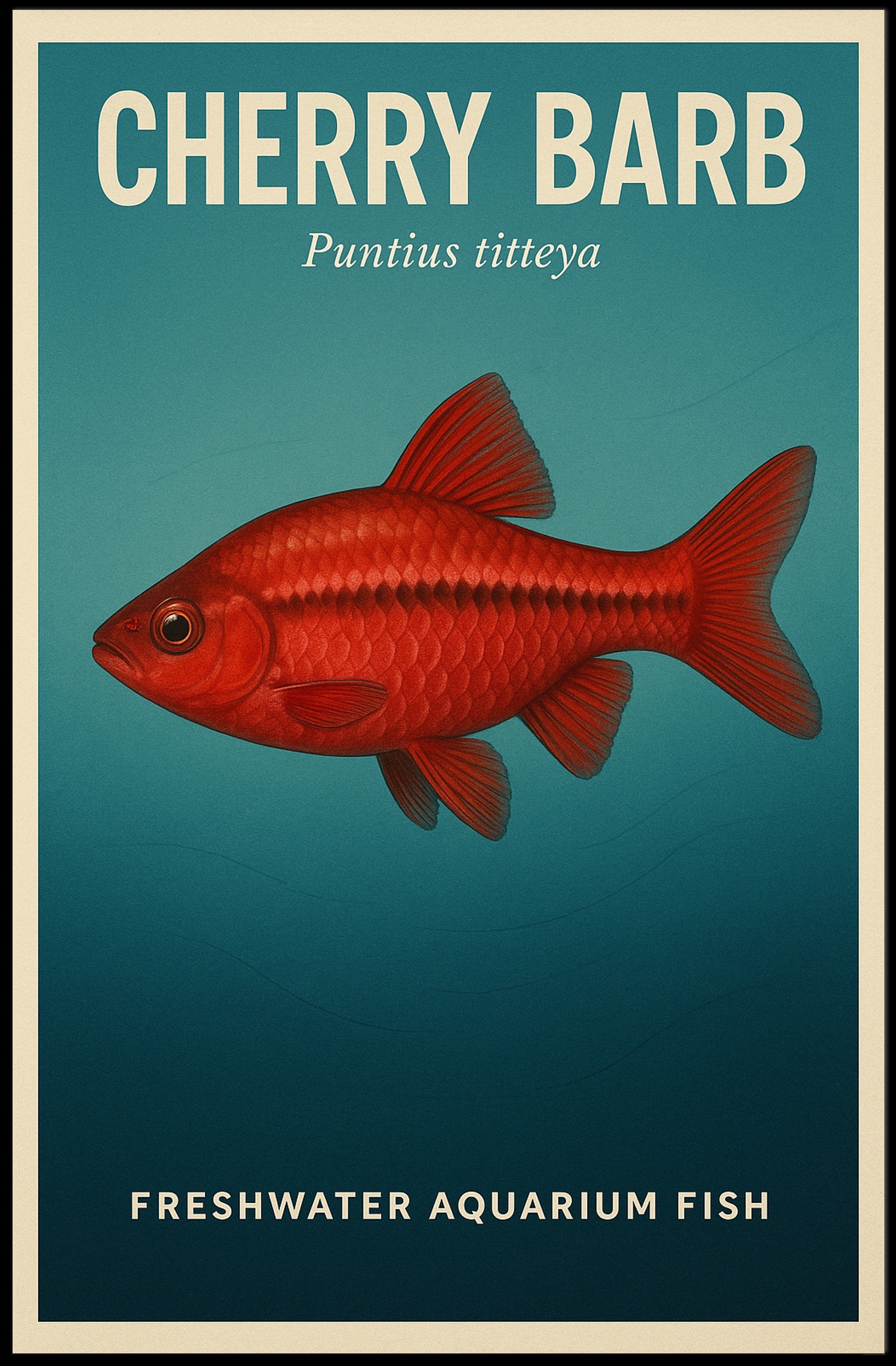 Cherry Barb Freshwater Aquarium Fish Poster PosterGoat