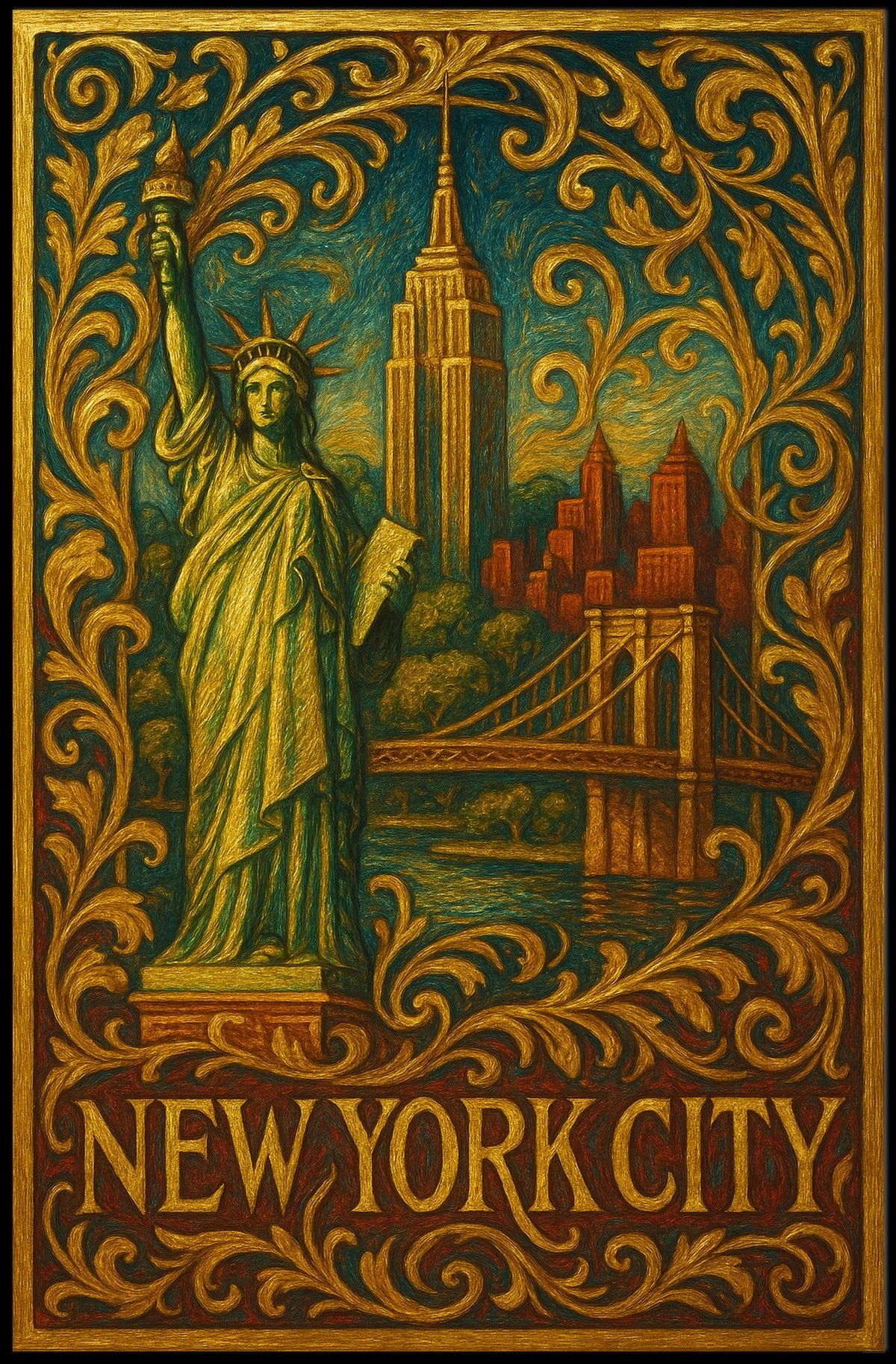 New York City Iconic Urban Art Poster Vintage Wall Art