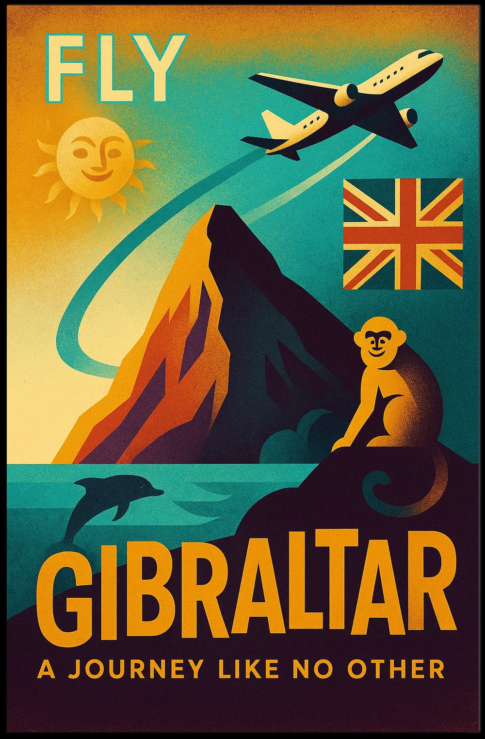 Gibraltar Adventure Vintage Art Travel Poster PosterGoat