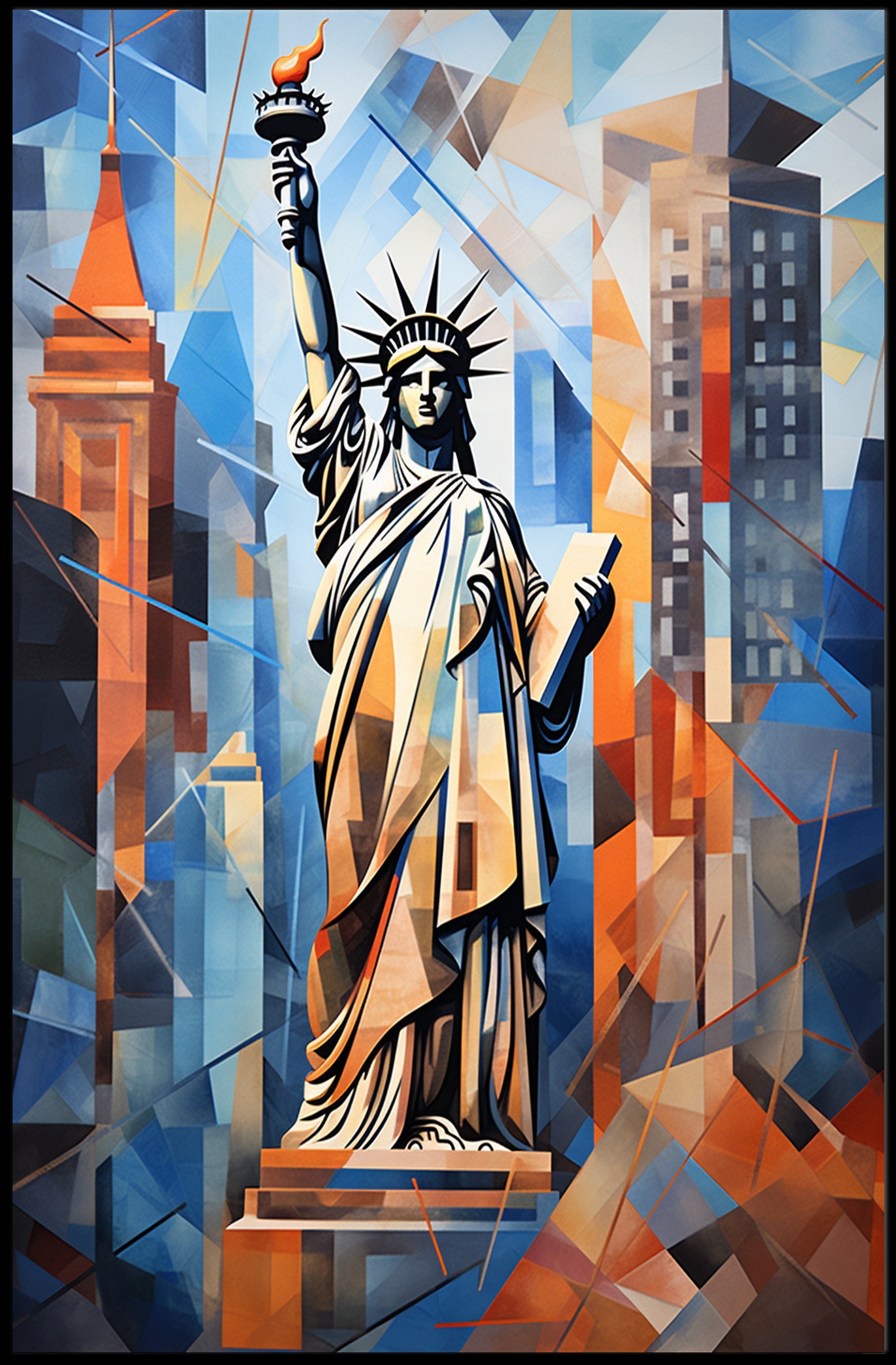 Statue Of Liberty Abstract Tribute Poster