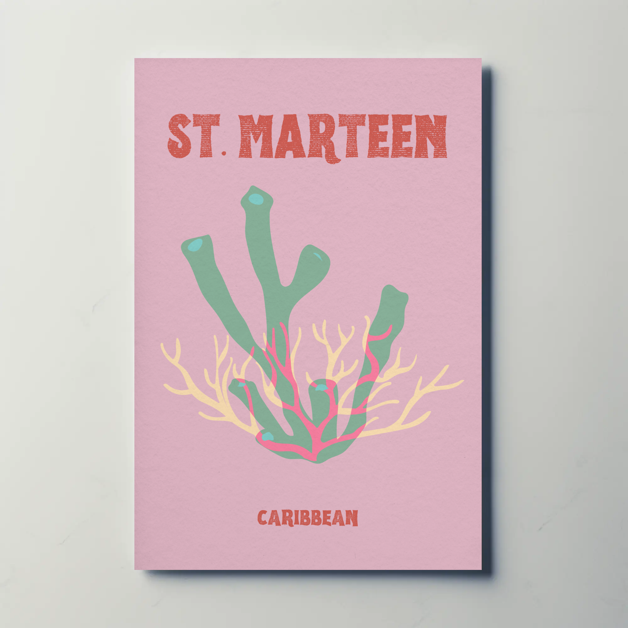 St. Marteen Caribbean Escape Minimalist Travel Poster