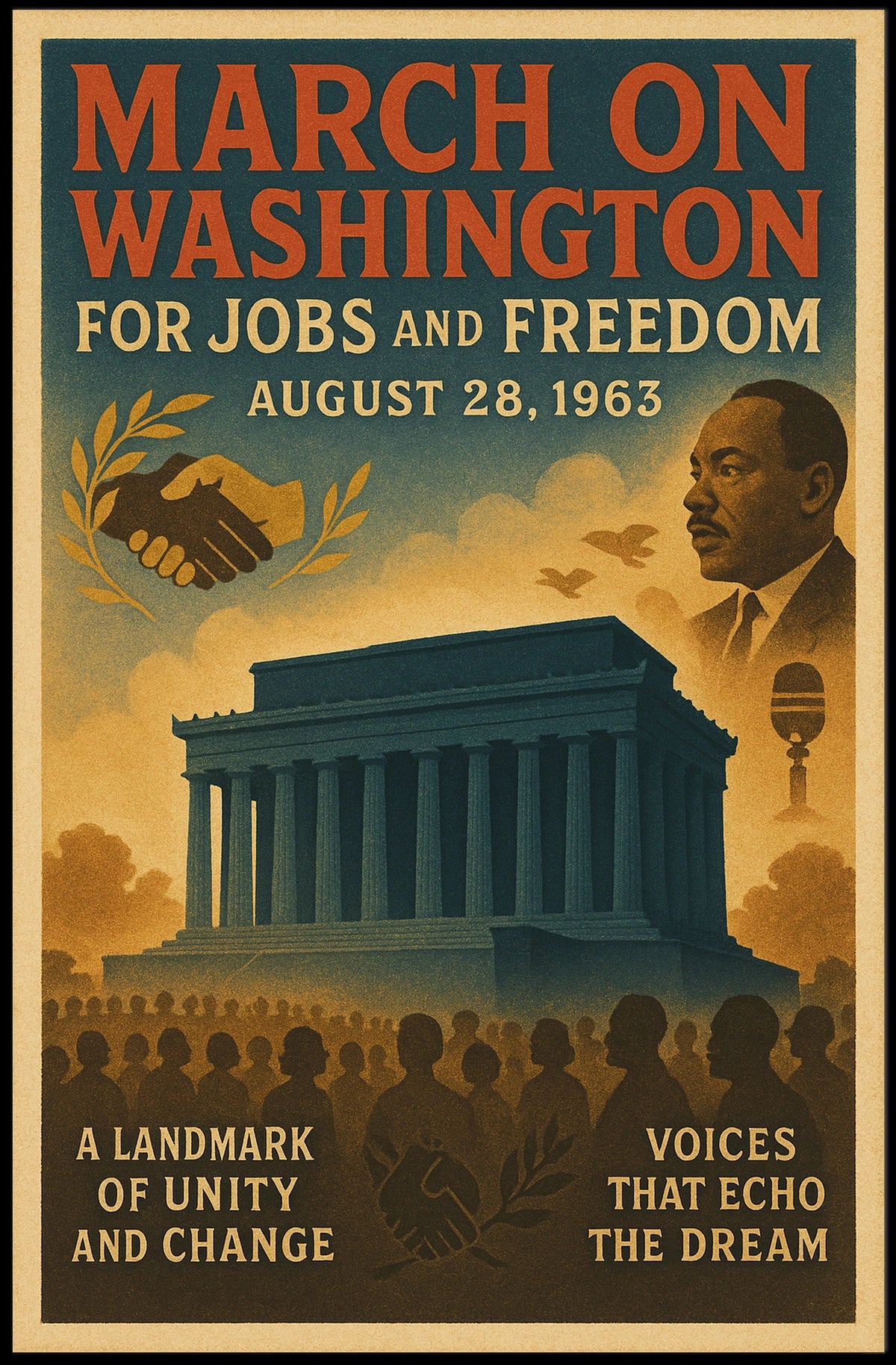 Historic March on Washington Vintage Poster Art