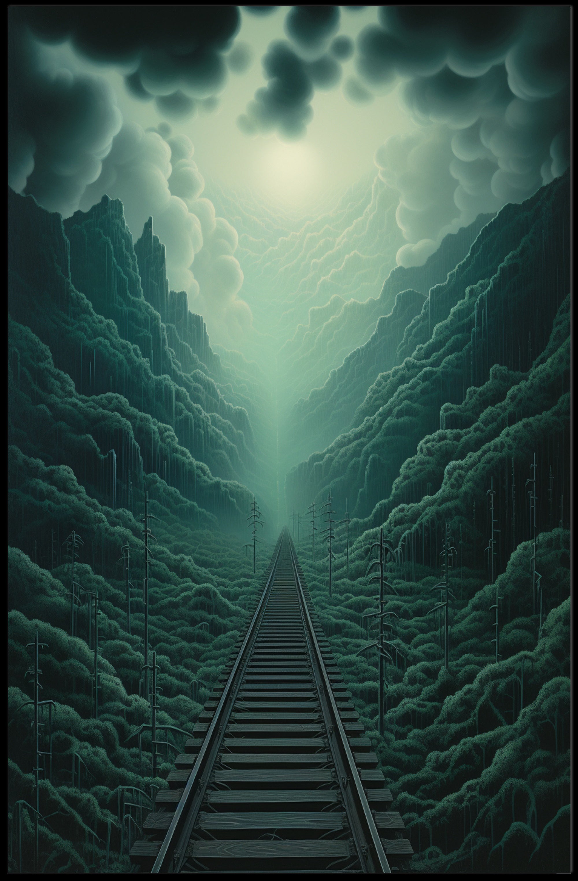 Journey Through The Misty Mountains Poster